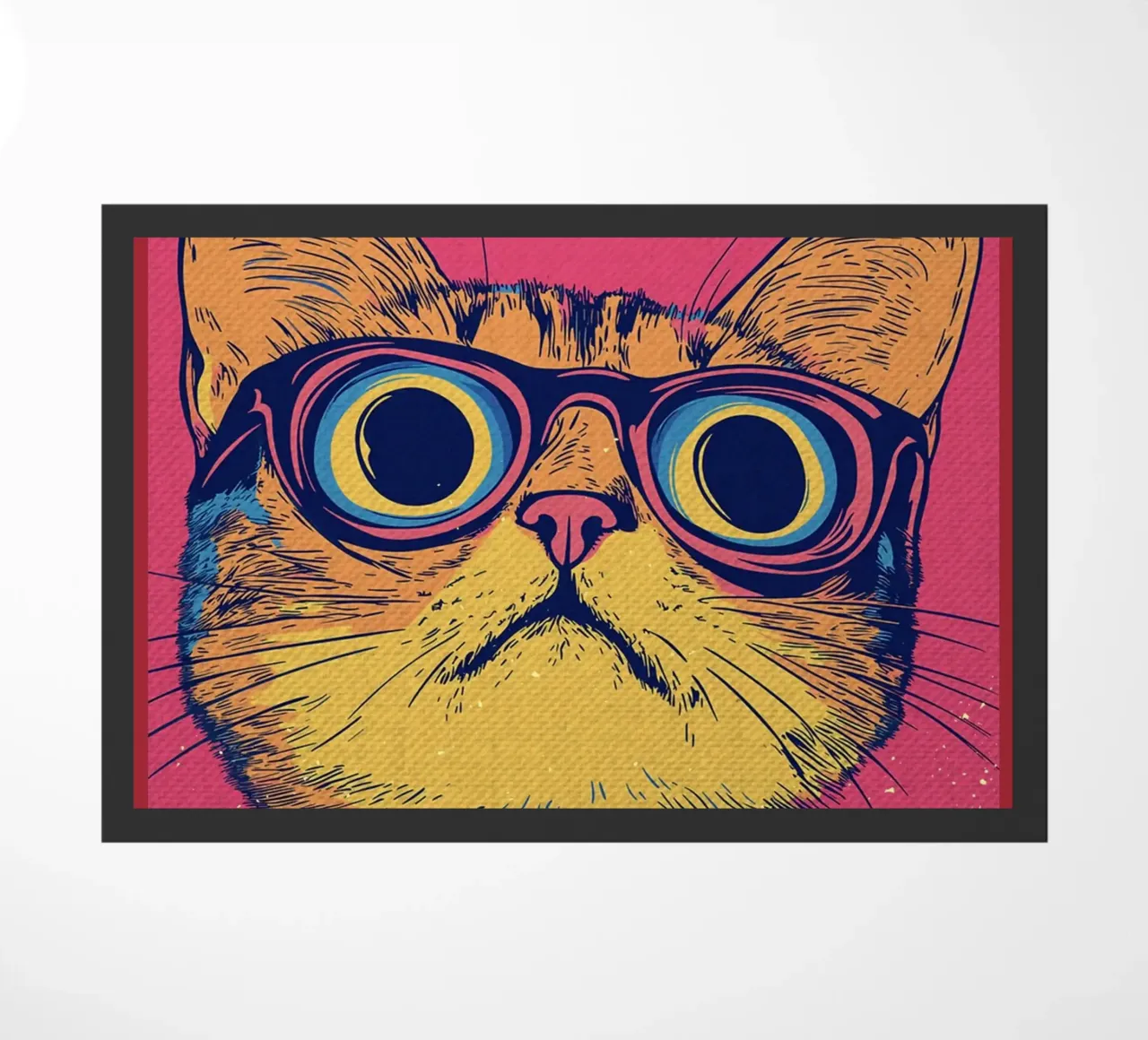 Gatto cool con occhiali in stile pop art zerbino da Food And Kitchen