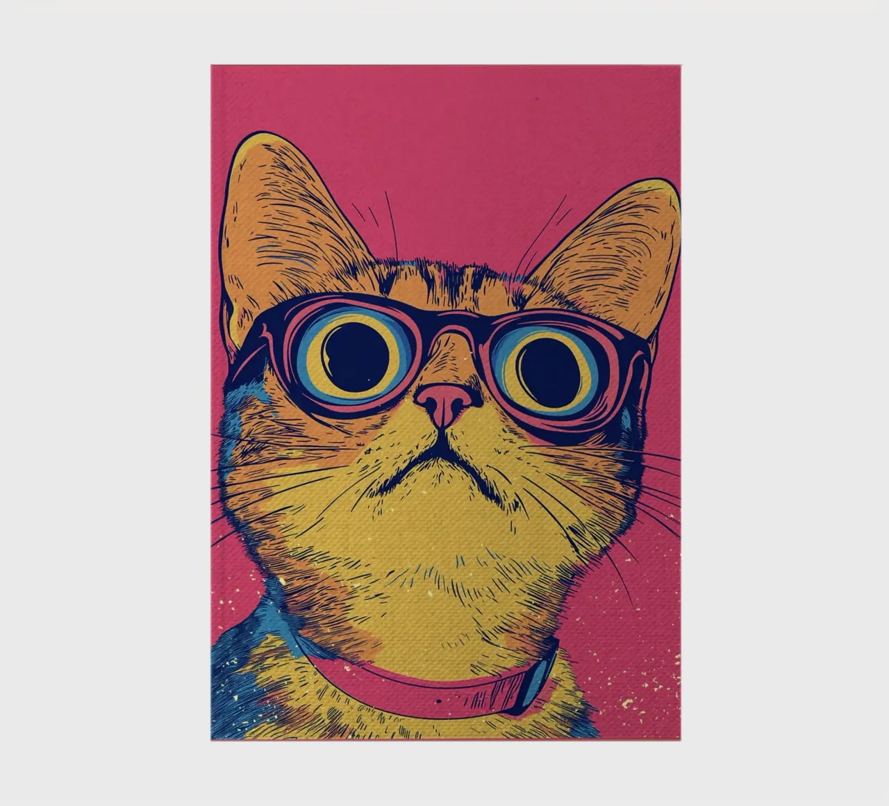Cool Cat in Glasses Pop Art Style notebook by Food And Kitchen