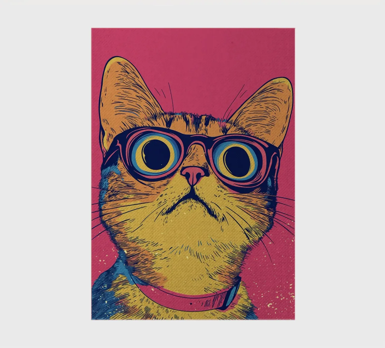 Cool Cat in Glasses Pop Art Style notebook by Food And Kitchen