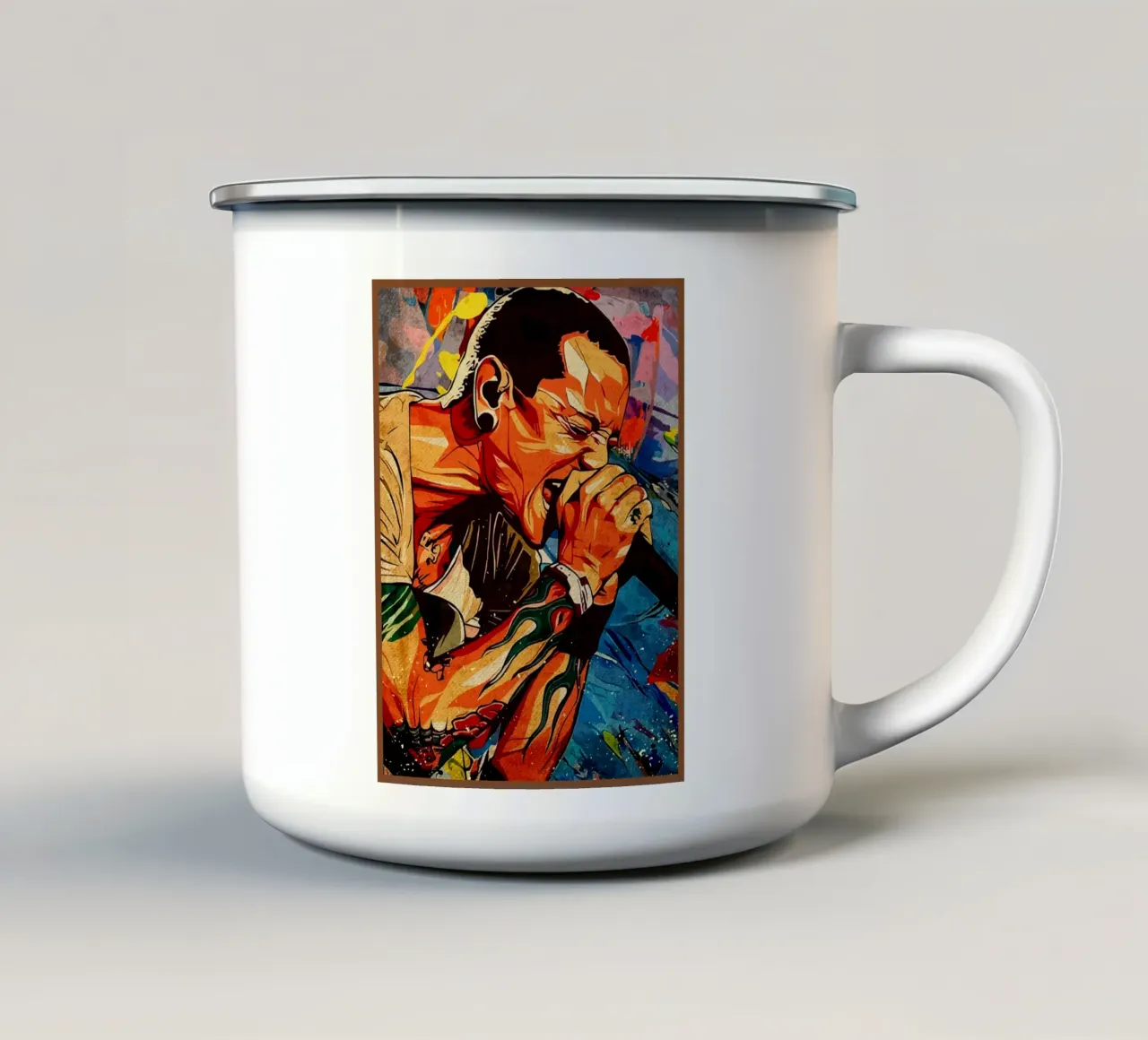 Ritratto di Chester Bennington tazza in smalto da Food And Kitchen