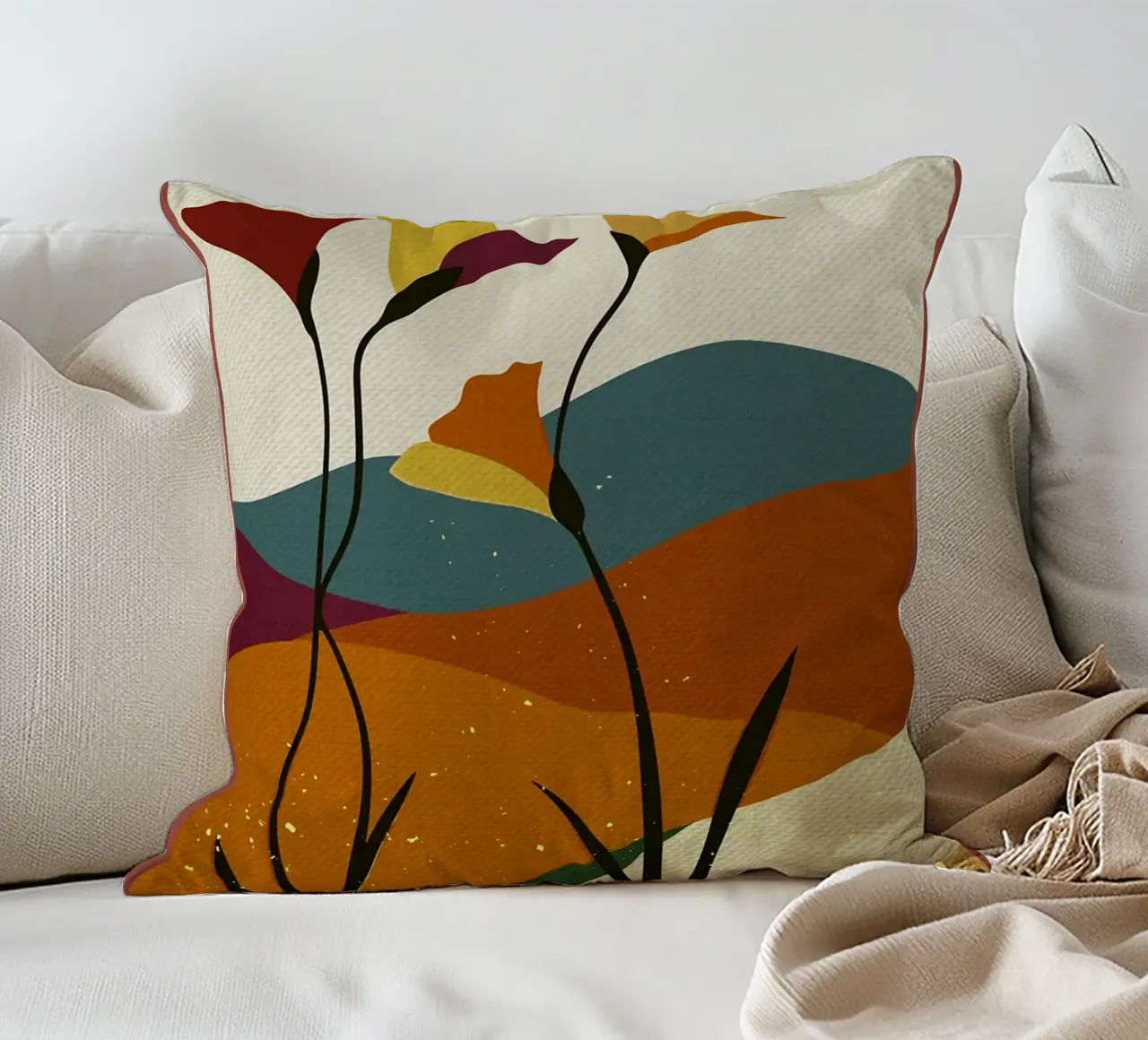 Paesaggio floreale astratto cuscino da Food And Kitchen