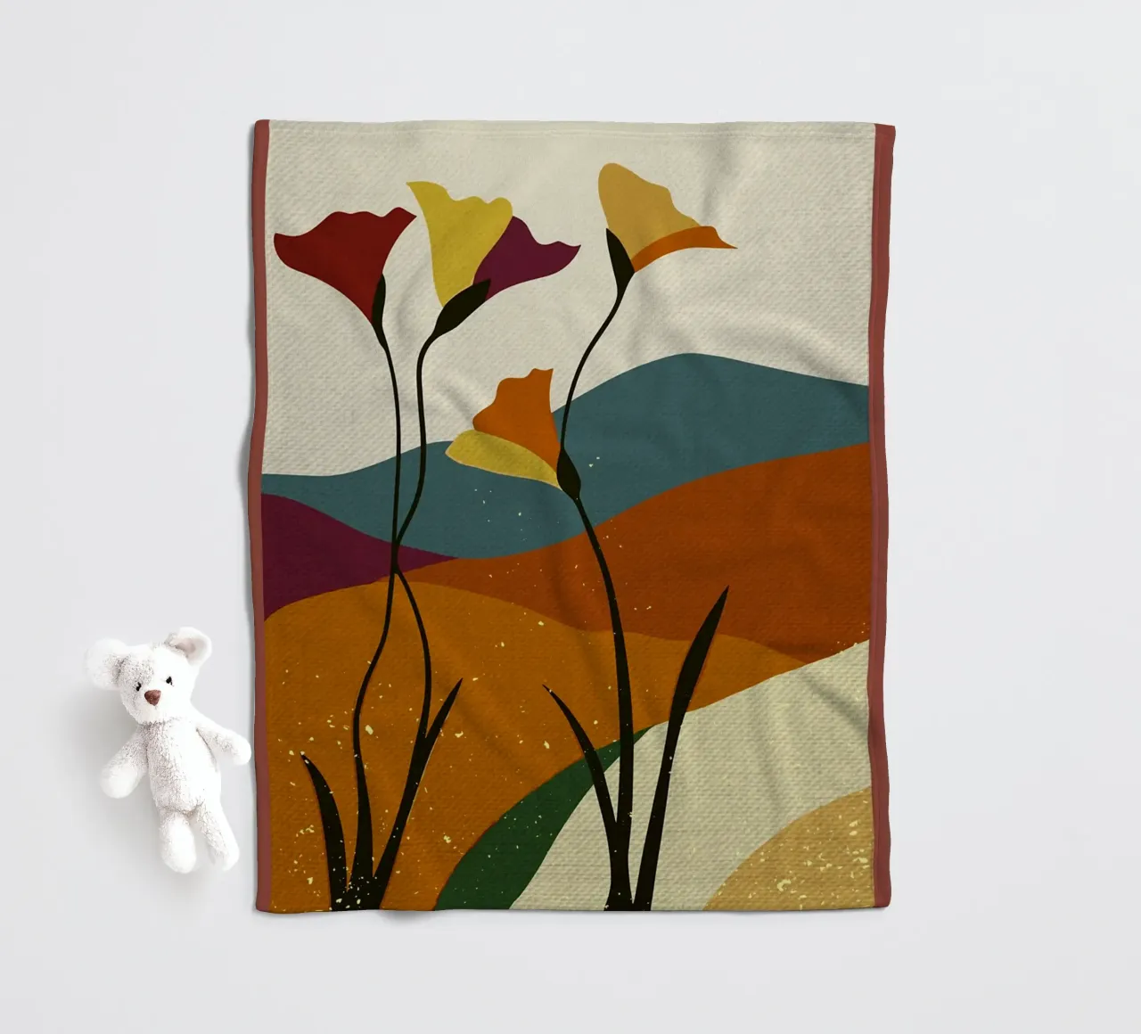 Paesaggio floreale astratto coperta in pile da Food And Kitchen