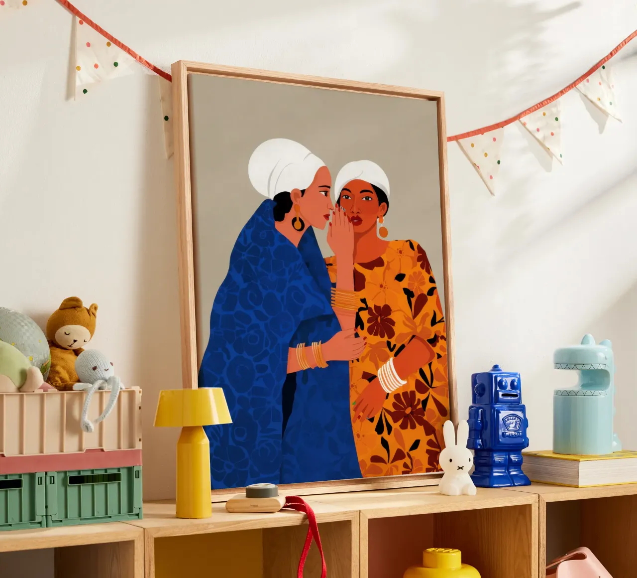 Tedere omhelzing van generaties canvas met Baklijst van Monuments Fire