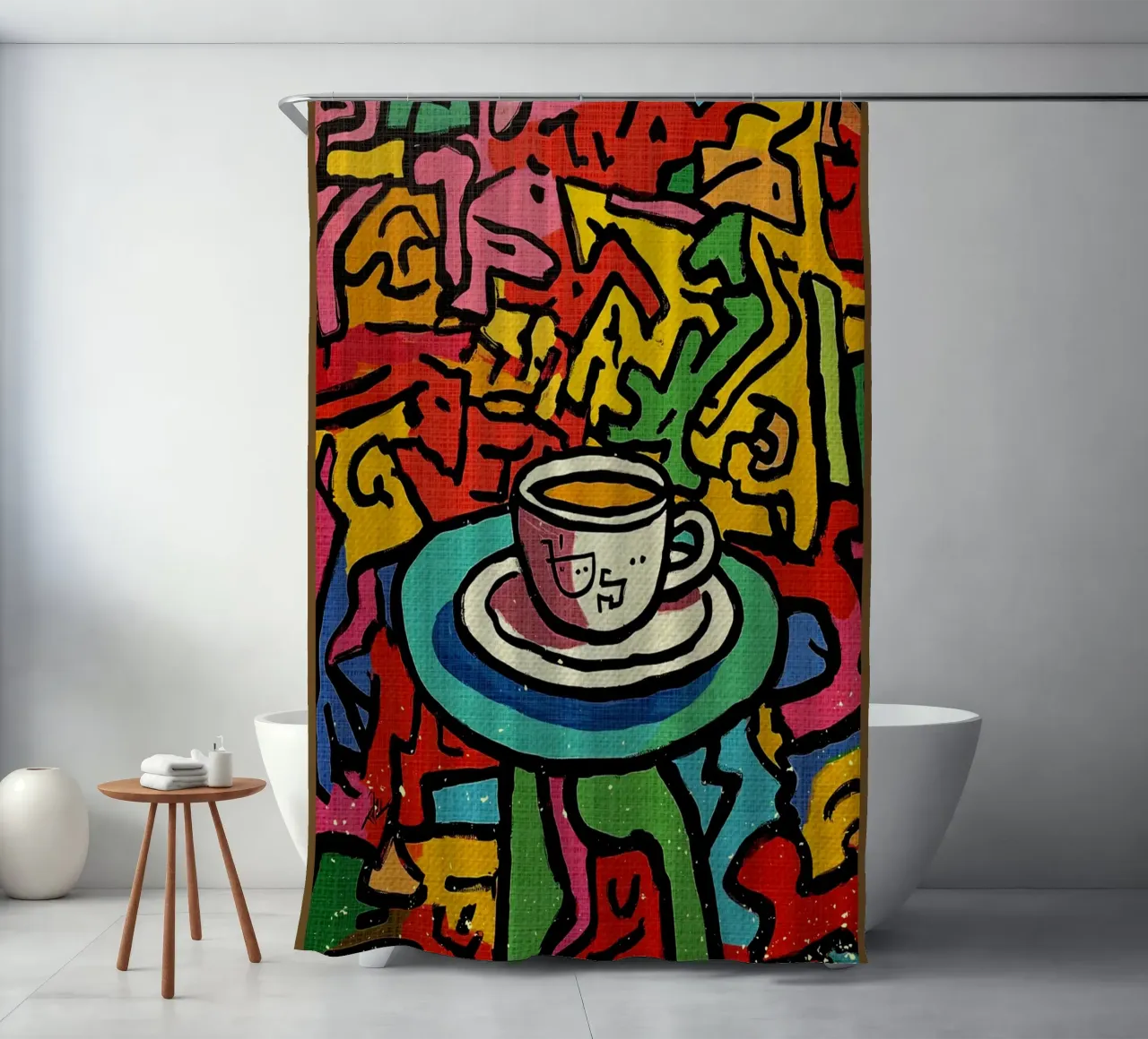 Tazza da caffè astratta tenda da doccia da VintageDesign