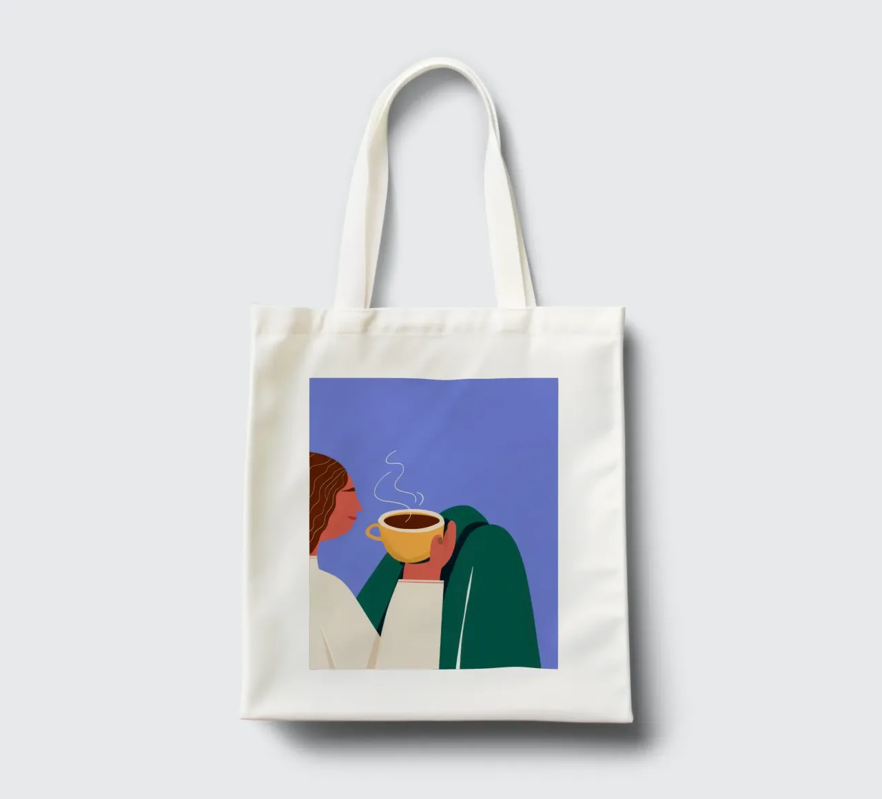Kontemplative Kaffeewärme Jutebeutel von Reds Jays