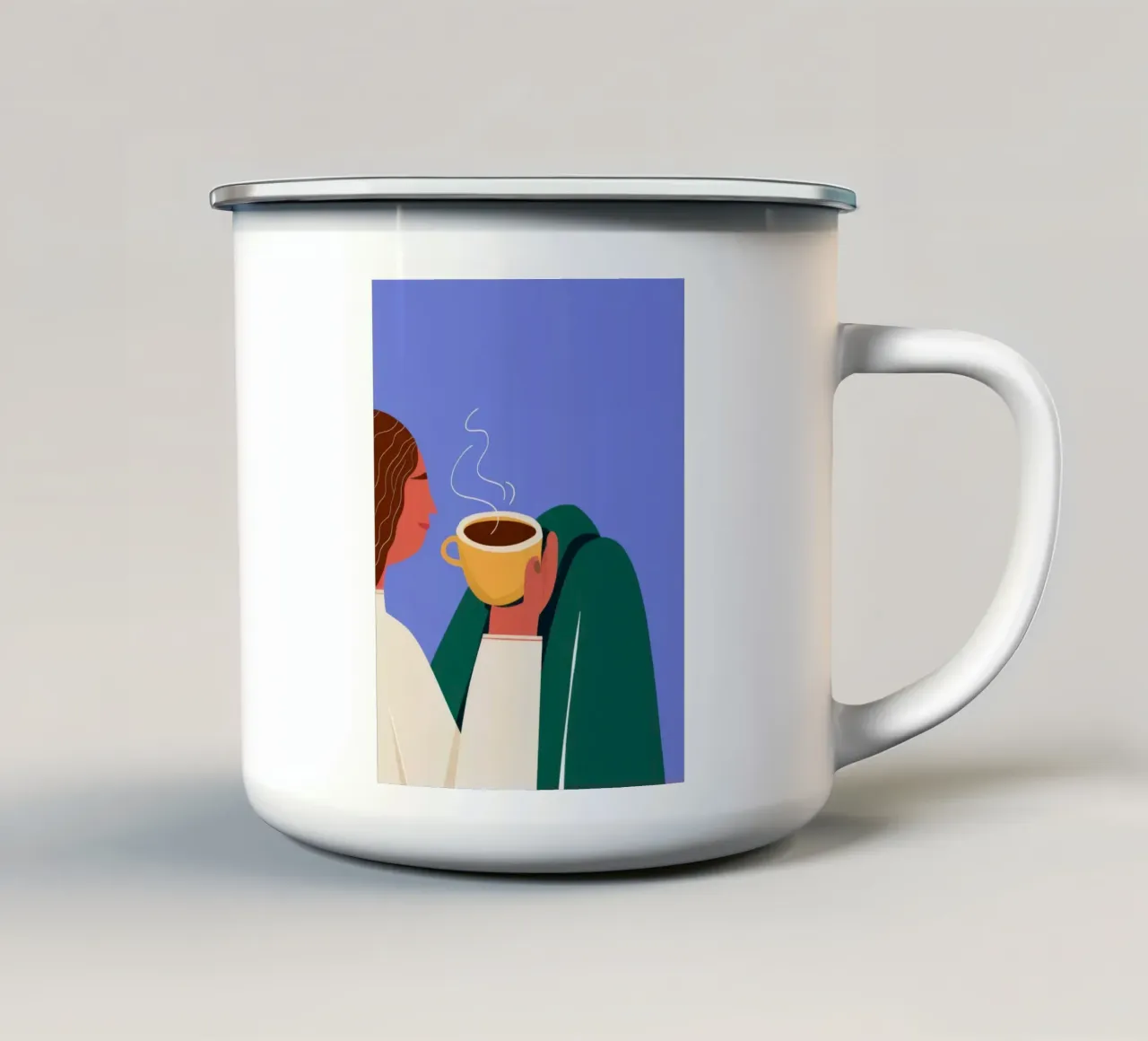 Calore contemplativo del caffè tazza in smalto da Reds Jays