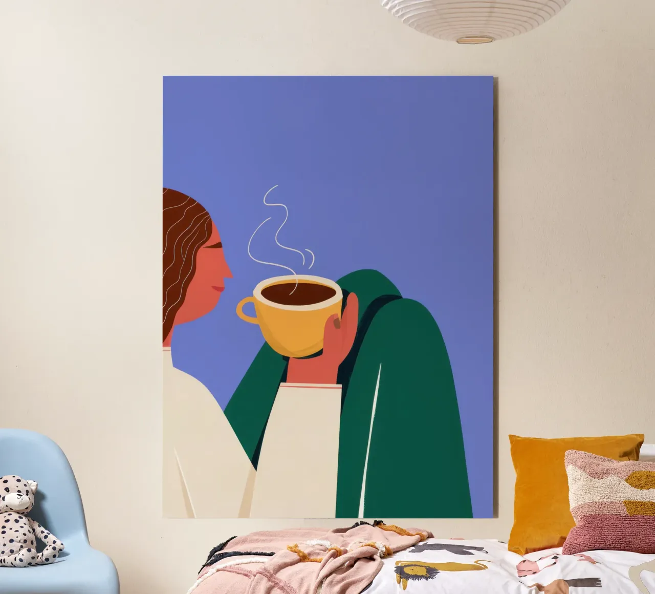 Kontemplative Kaffeewärme Alu-Dibond von Reds Jays