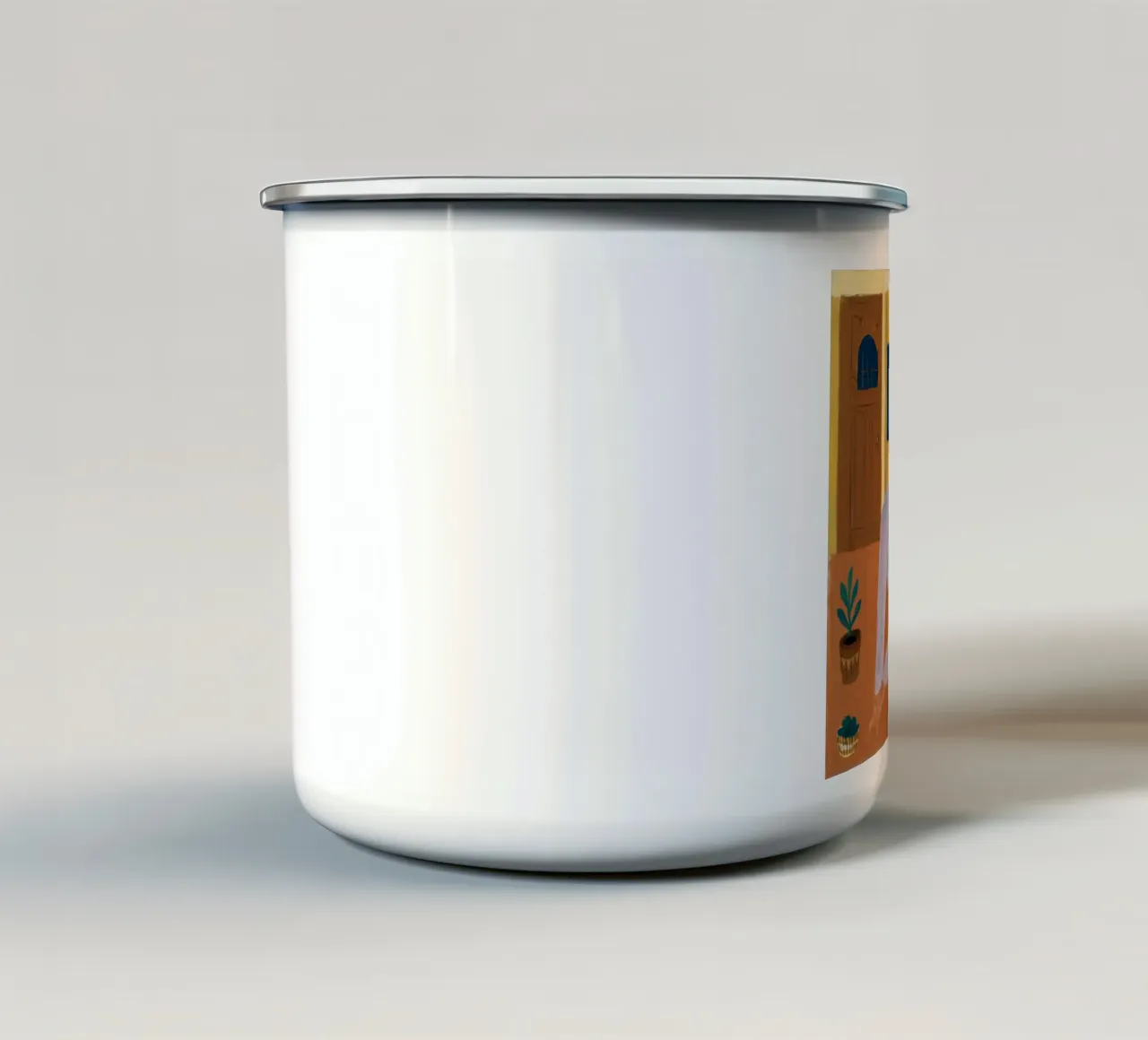 La beatitudine della colazione in camera tazza in smalto da Monuments Fire