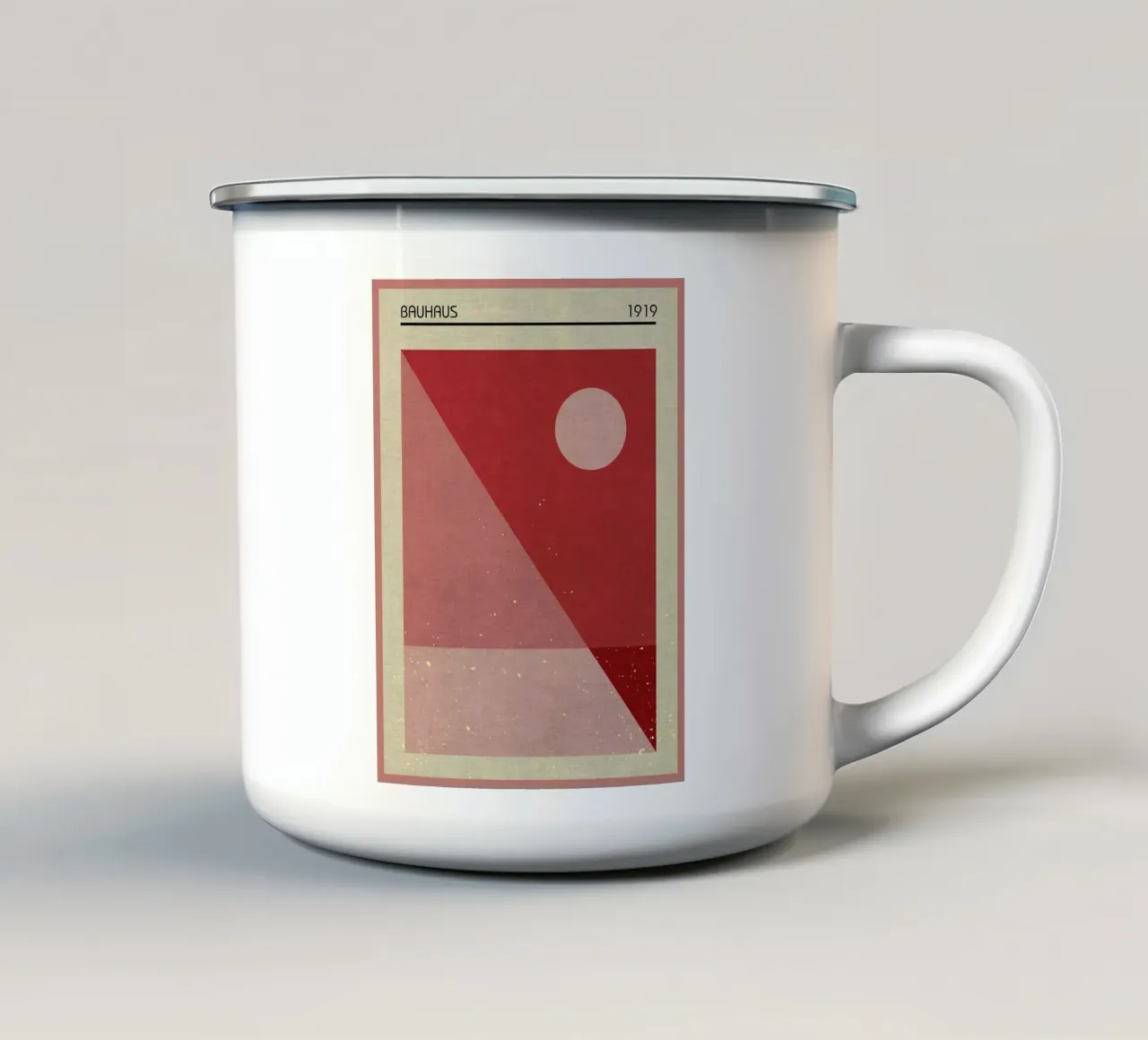 Bauhaus Arte Geometrica Rosso 1900 tazza in smalto da VintagePoster