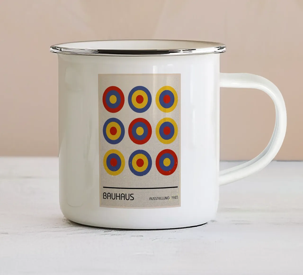 Mostra di design del Circolo Bauhaus 1923 tazza in smalto da VintagePoster