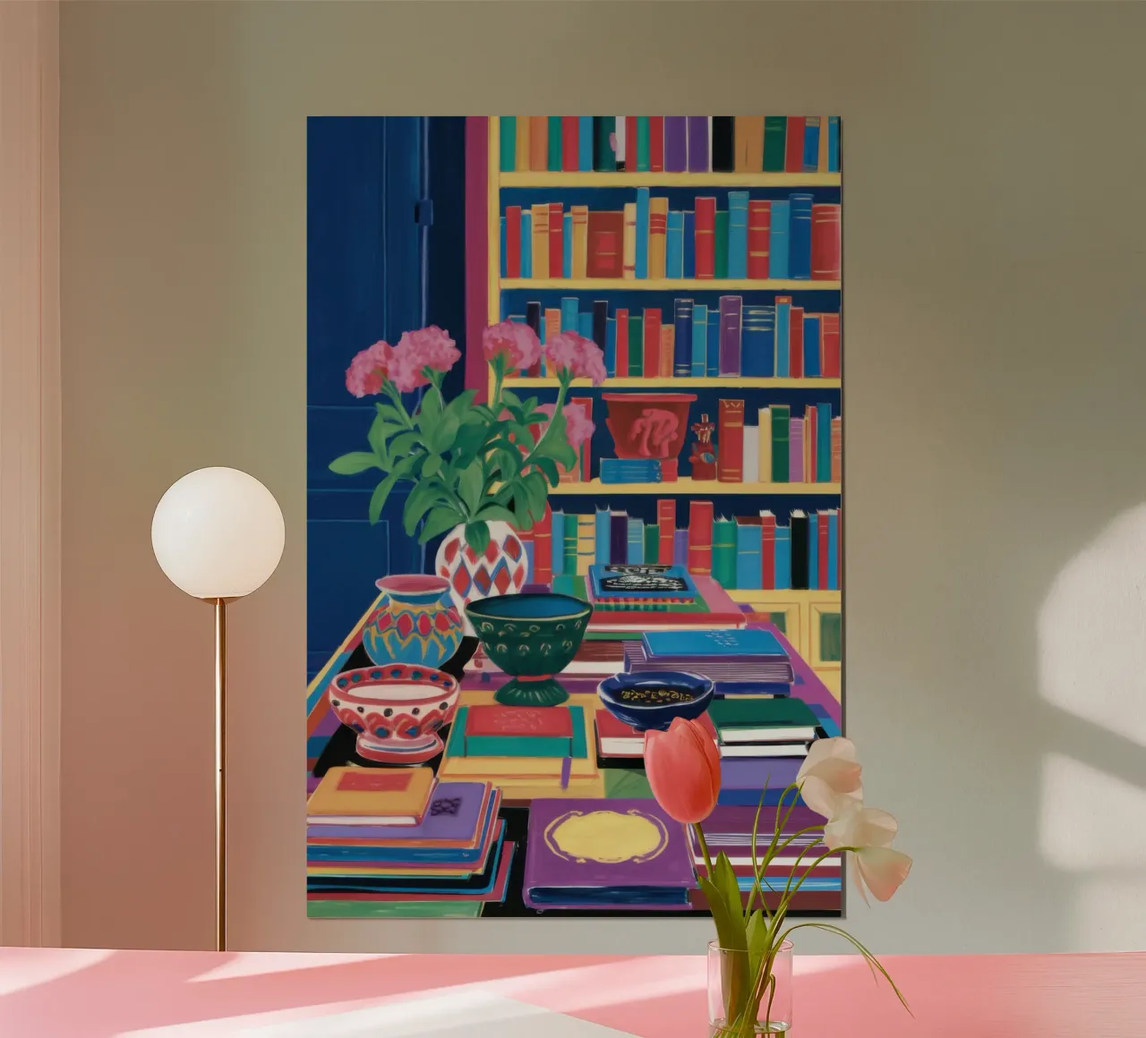 Sala di lettura per bibliofili poster con telaio in legno da Reds Jays