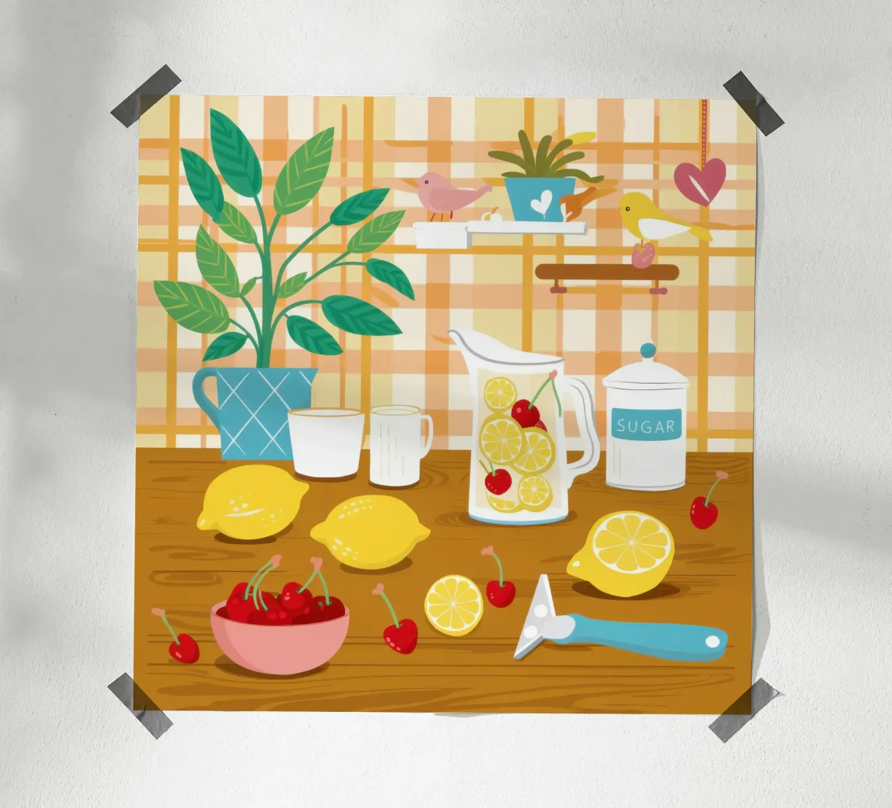 Cucina al limone illuminata dal sole poster da Monuments Fire