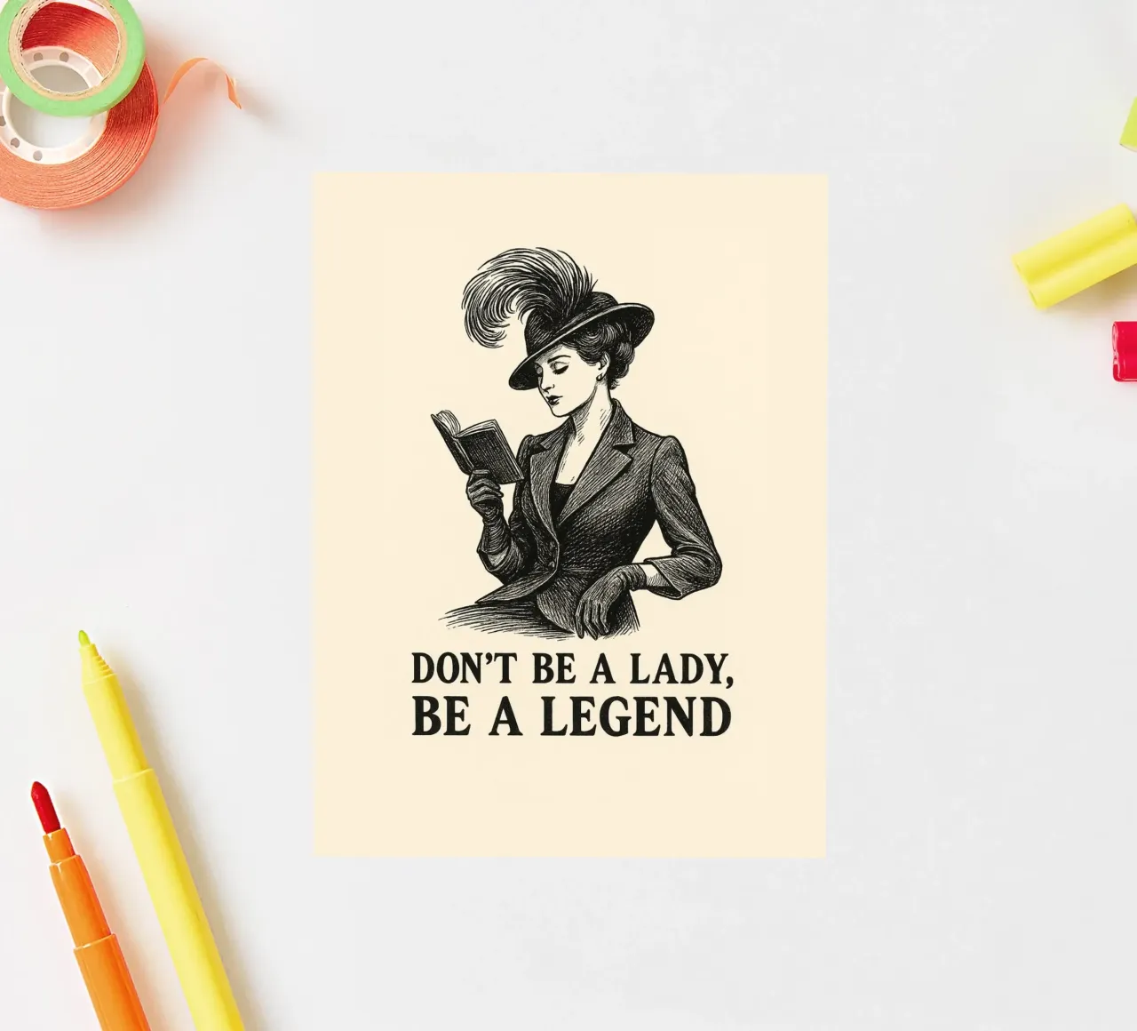 Don’t be a Lady, be a Legend pegatina de Taika Tori Art