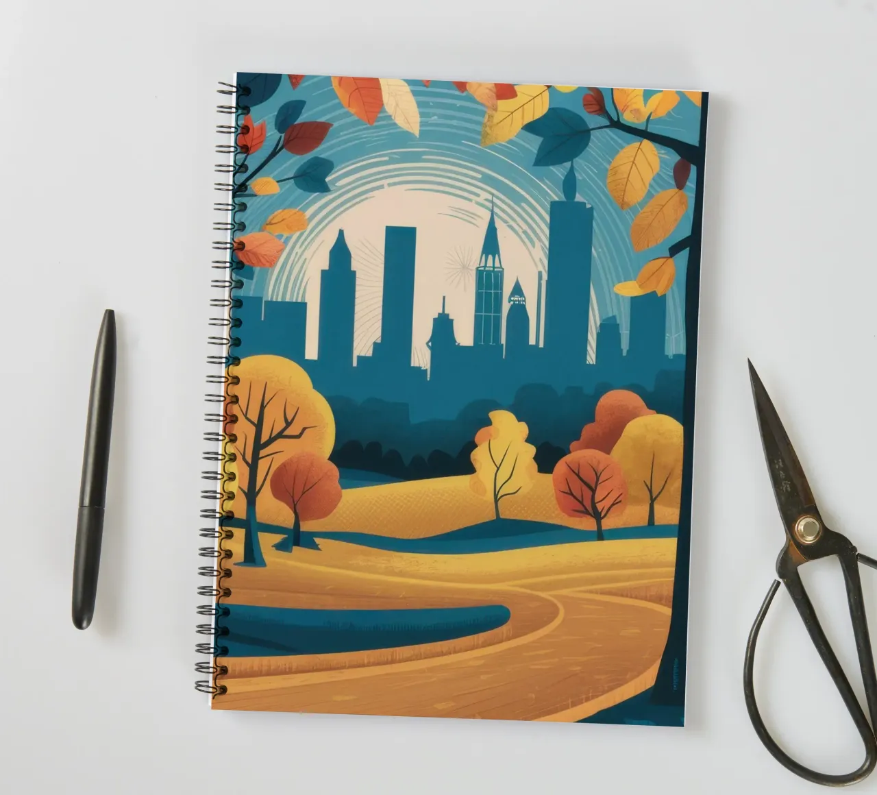Parc de l'Automne doré carnet à spirale de Monuments Fire