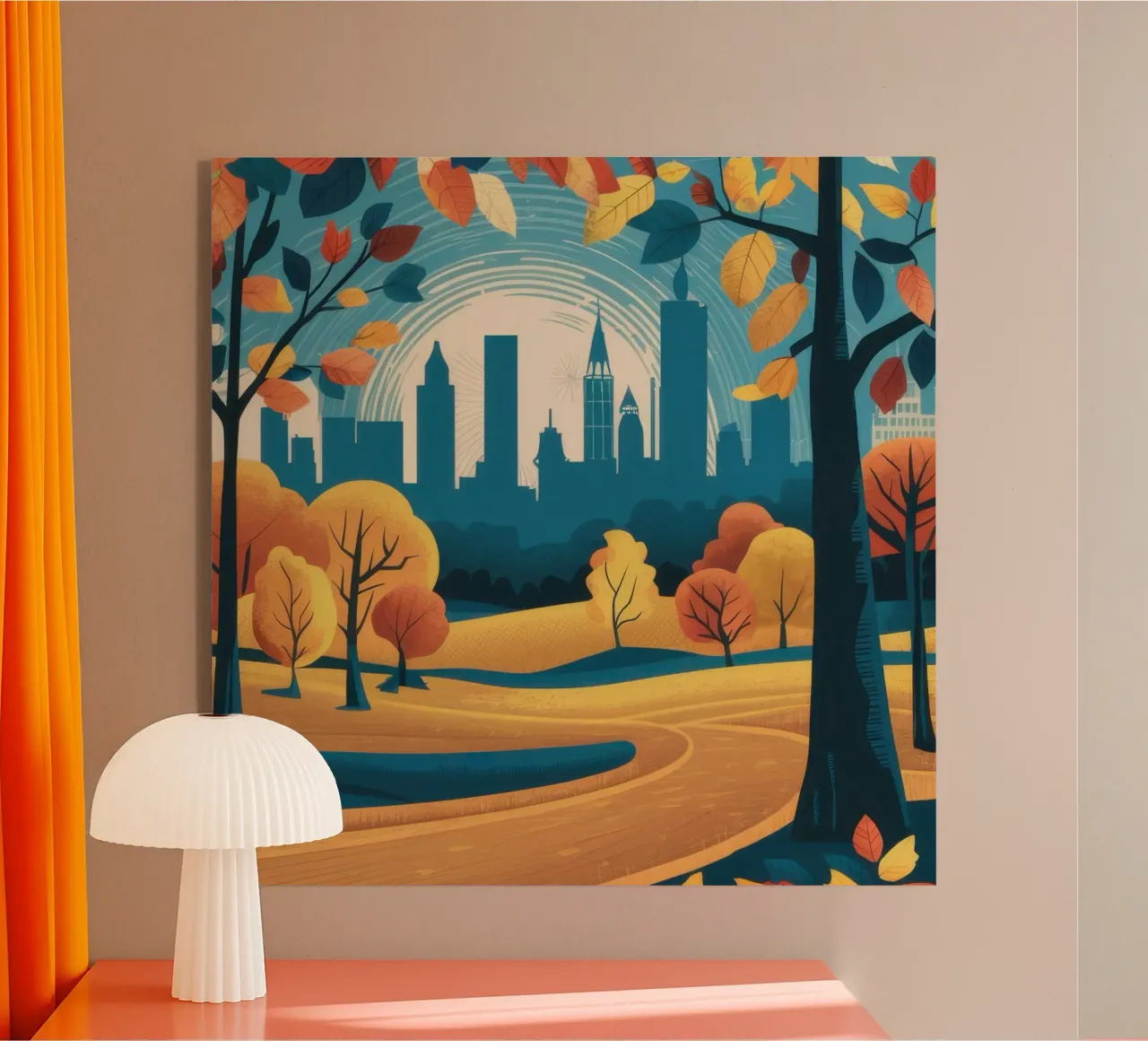 Goldener Herbst Park Acryl-Glas von Monuments Fire
