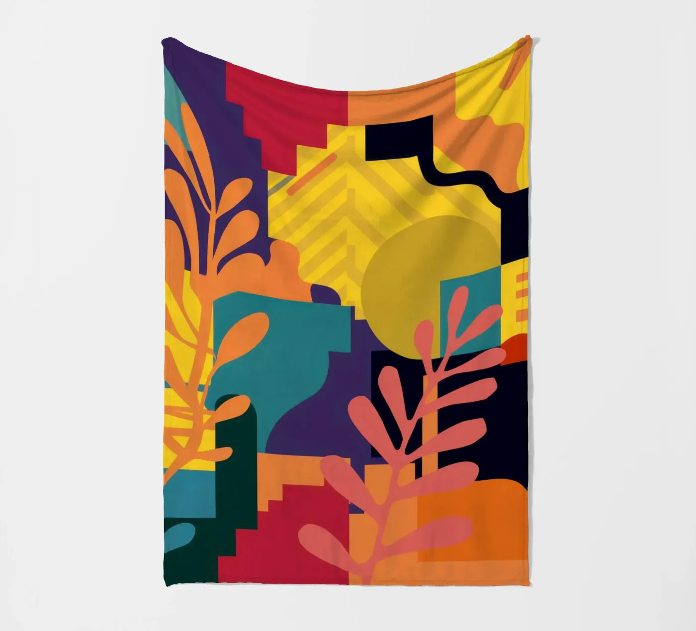 Primary Leaf Structure fleece blanket by Reds Jays