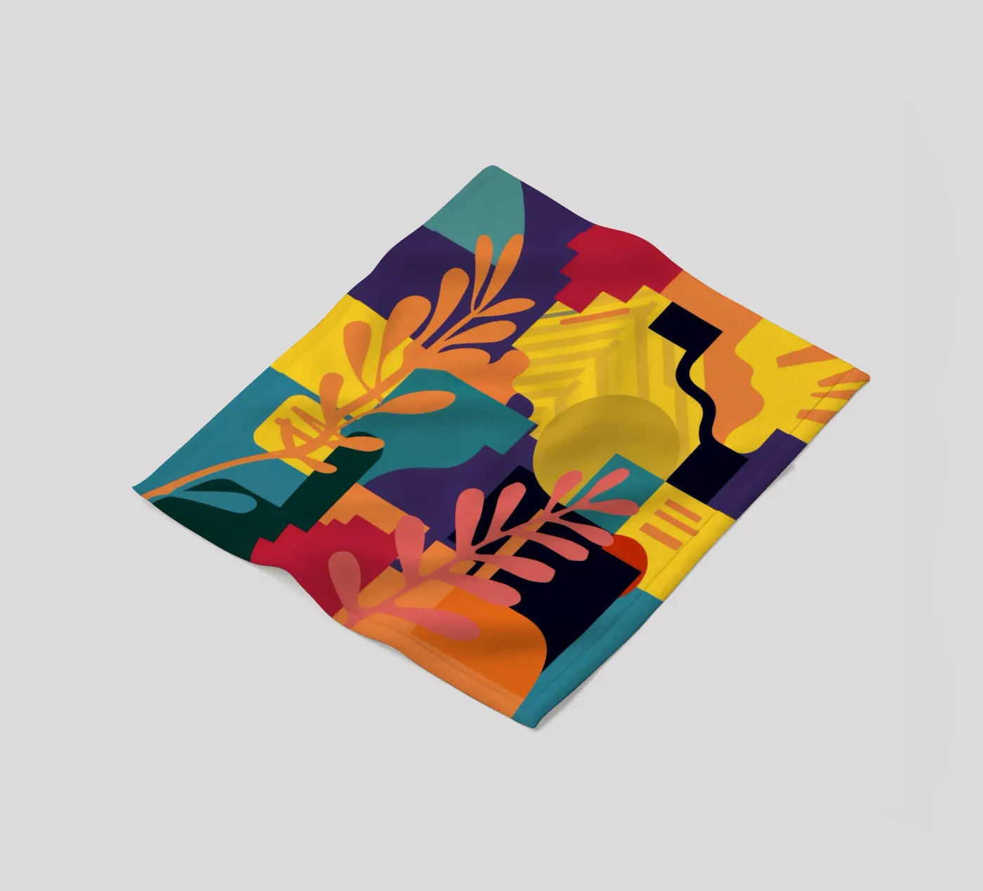 Primary Leaf Structure fleece blanket by Reds Jays