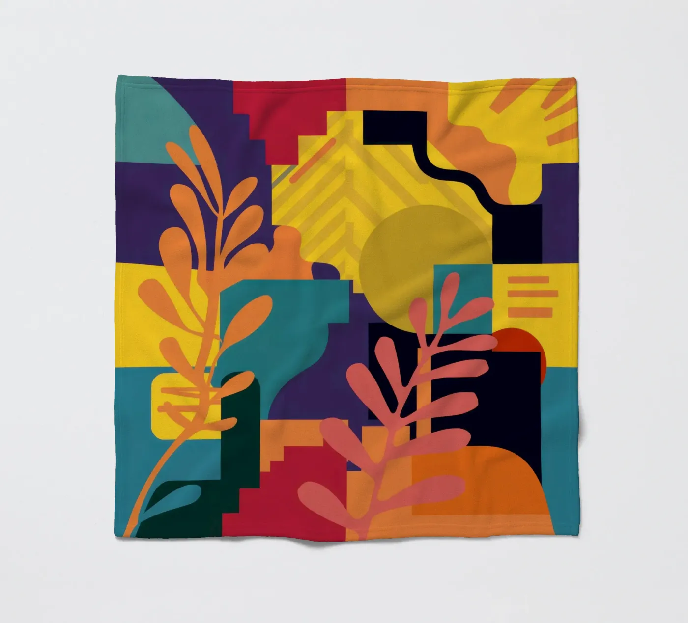 Primary Leaf Structure fleece blanket by Reds Jays