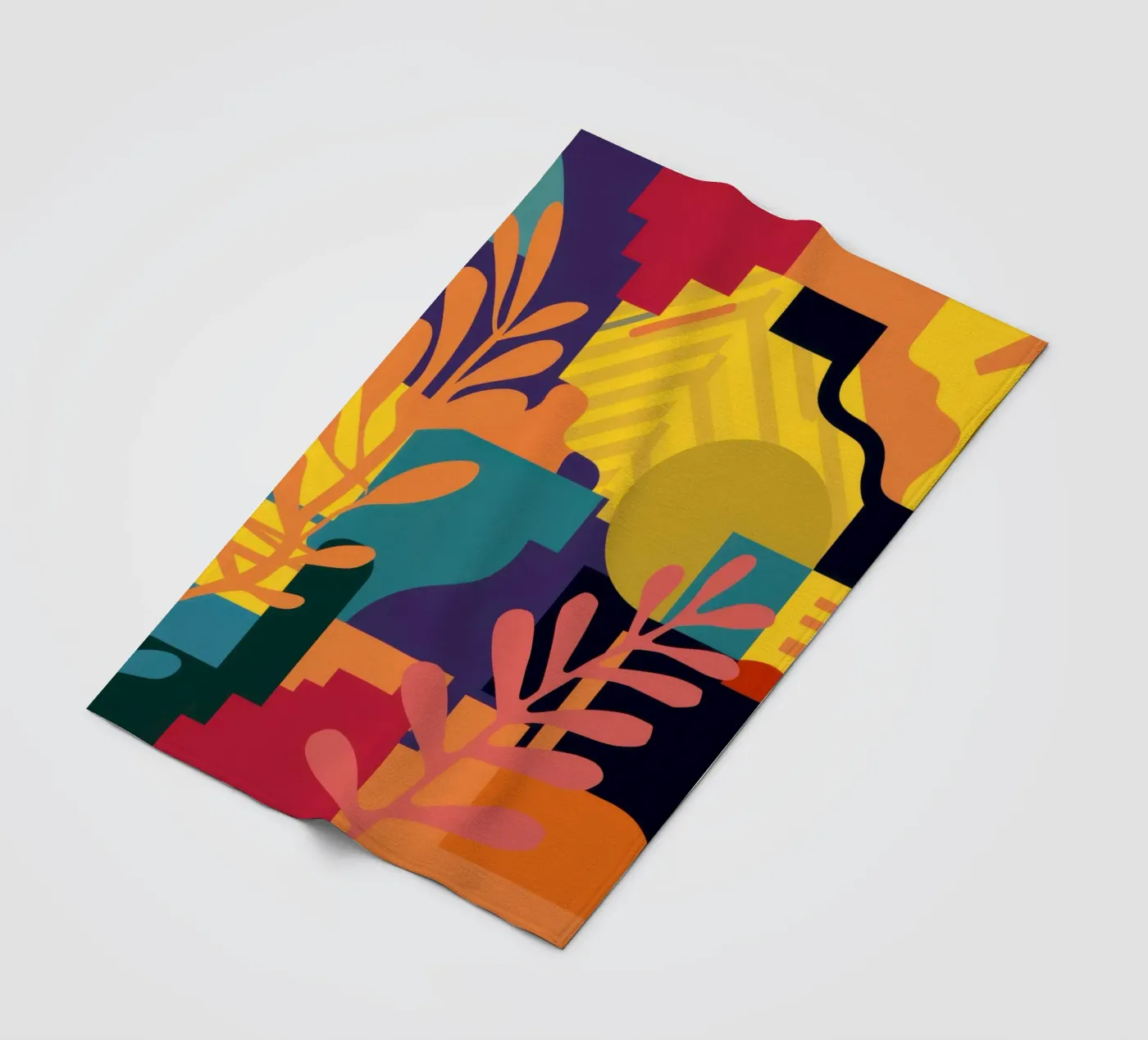 Primary Leaf Structure fleece blanket by Reds Jays
