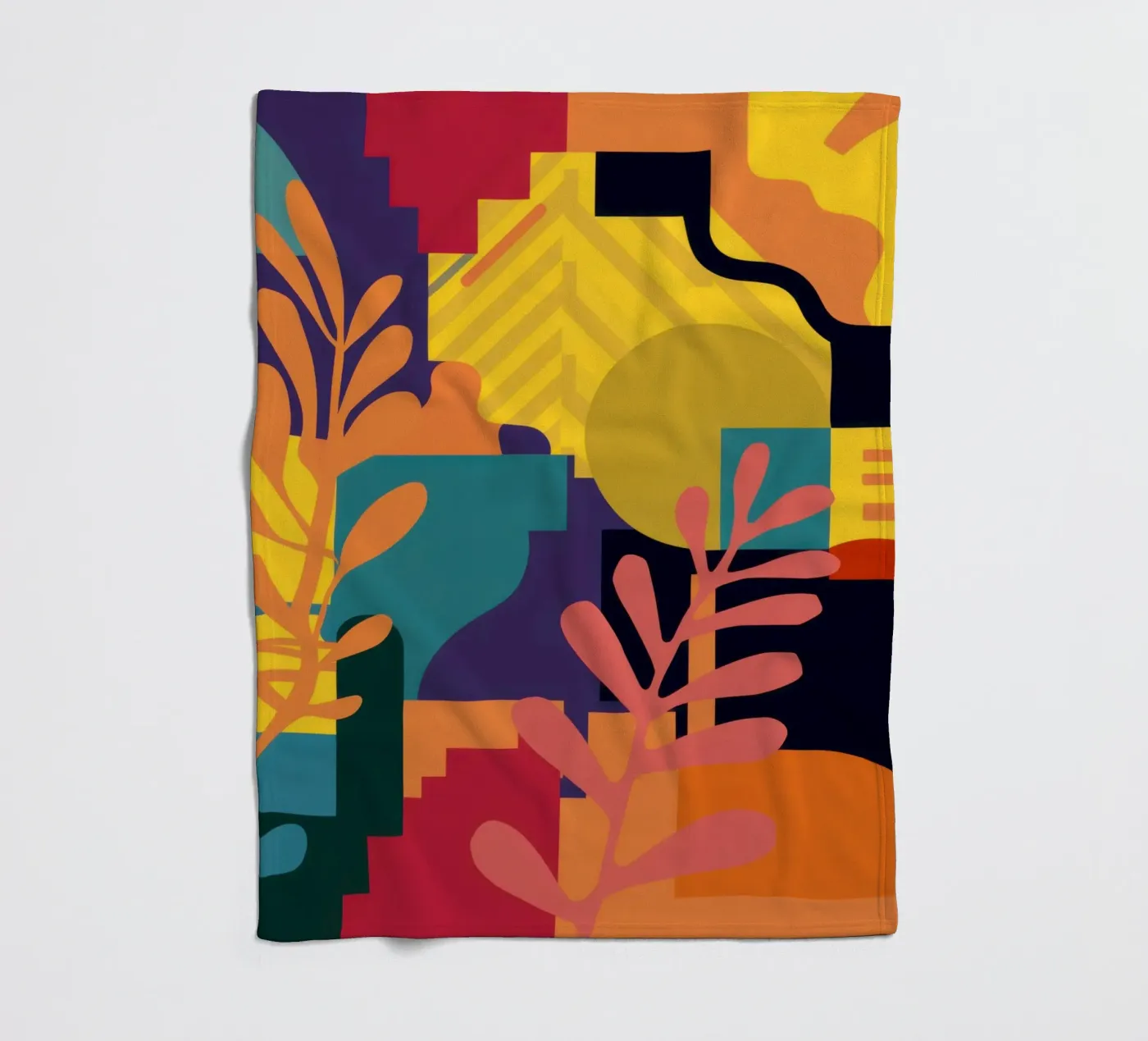 Primary Leaf Structure fleece blanket by Reds Jays