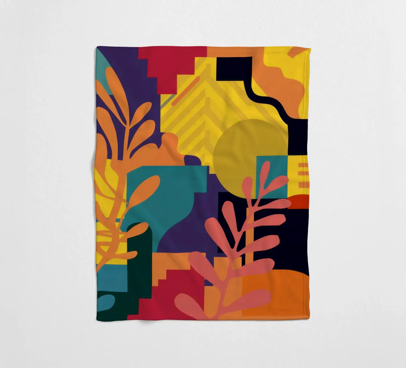 Primary Leaf Structure fleece blanket by Reds Jays