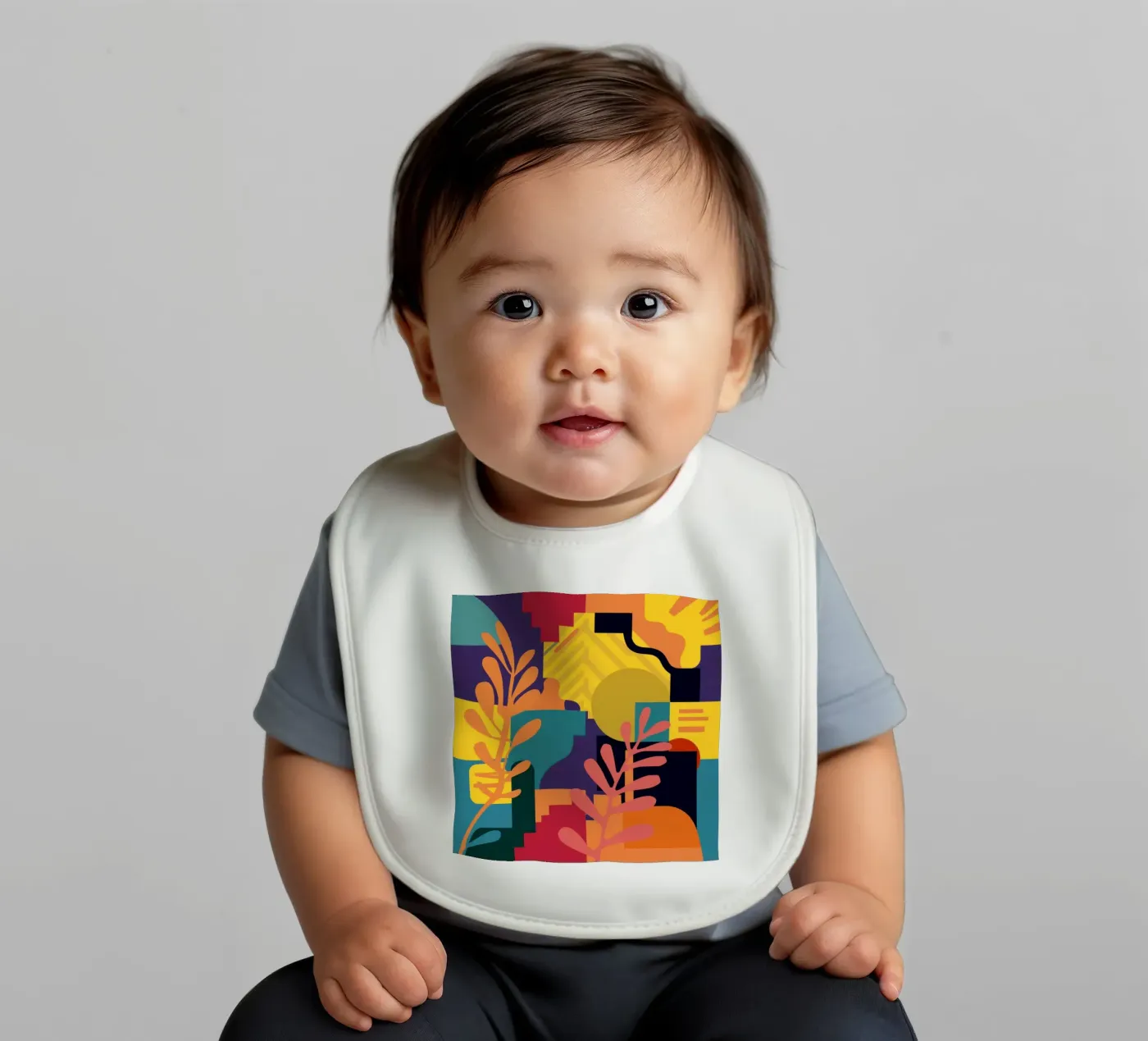 Primary Leaf Structure baby bib by Reds Jays