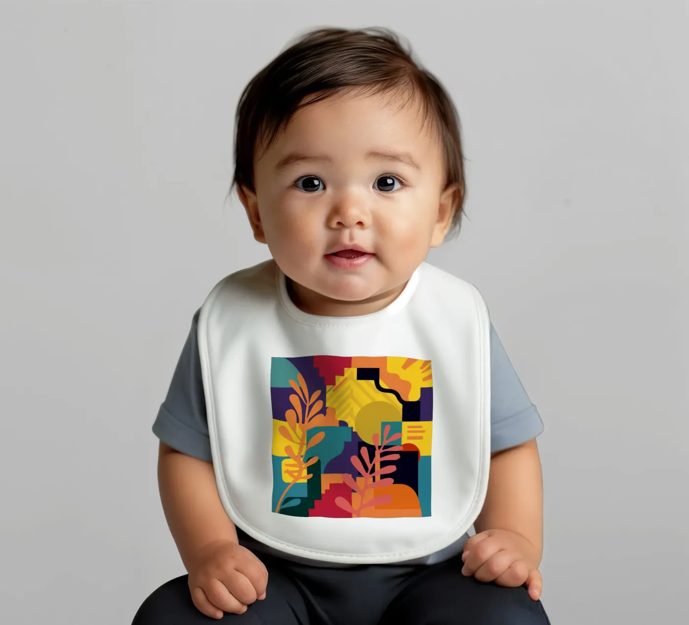 Primary Leaf Structure baby bib by Reds Jays