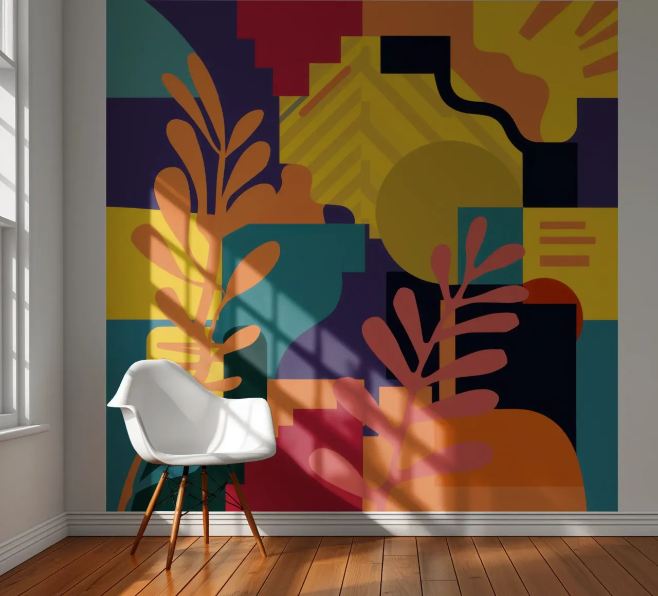 Primaire bladstructuur fotobehang van Reds Jays