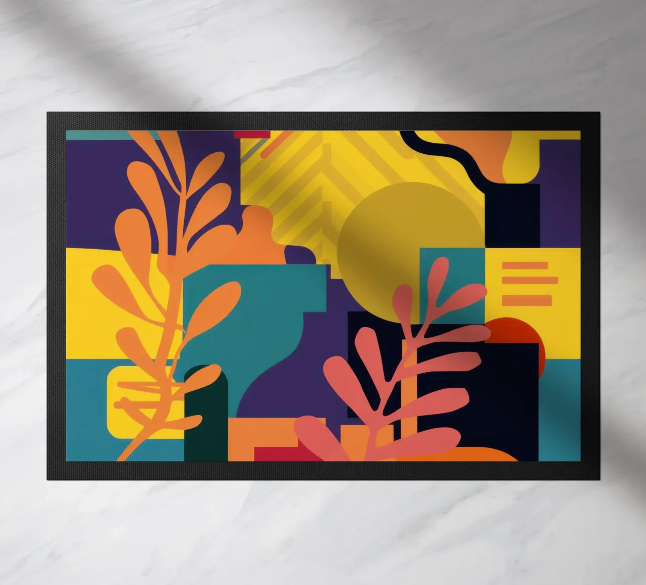 Primary Leaf Structure doormat by Reds Jays