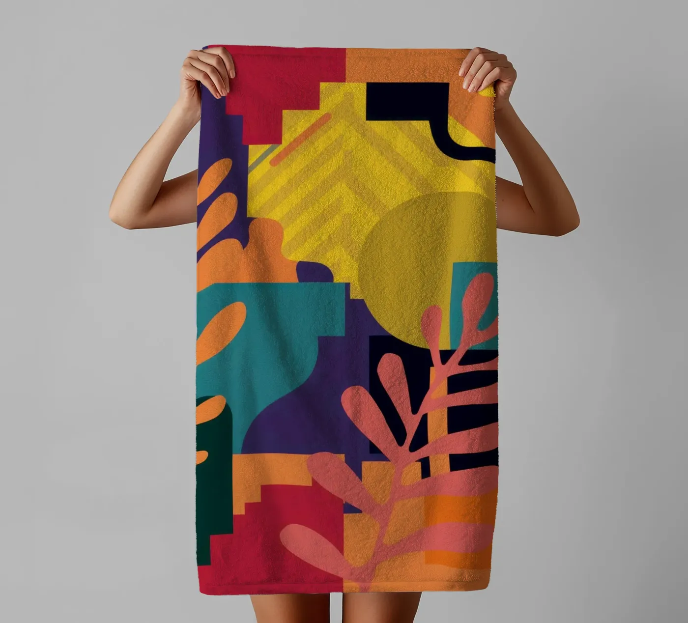 Primary Leaf Structure towel by Reds Jays