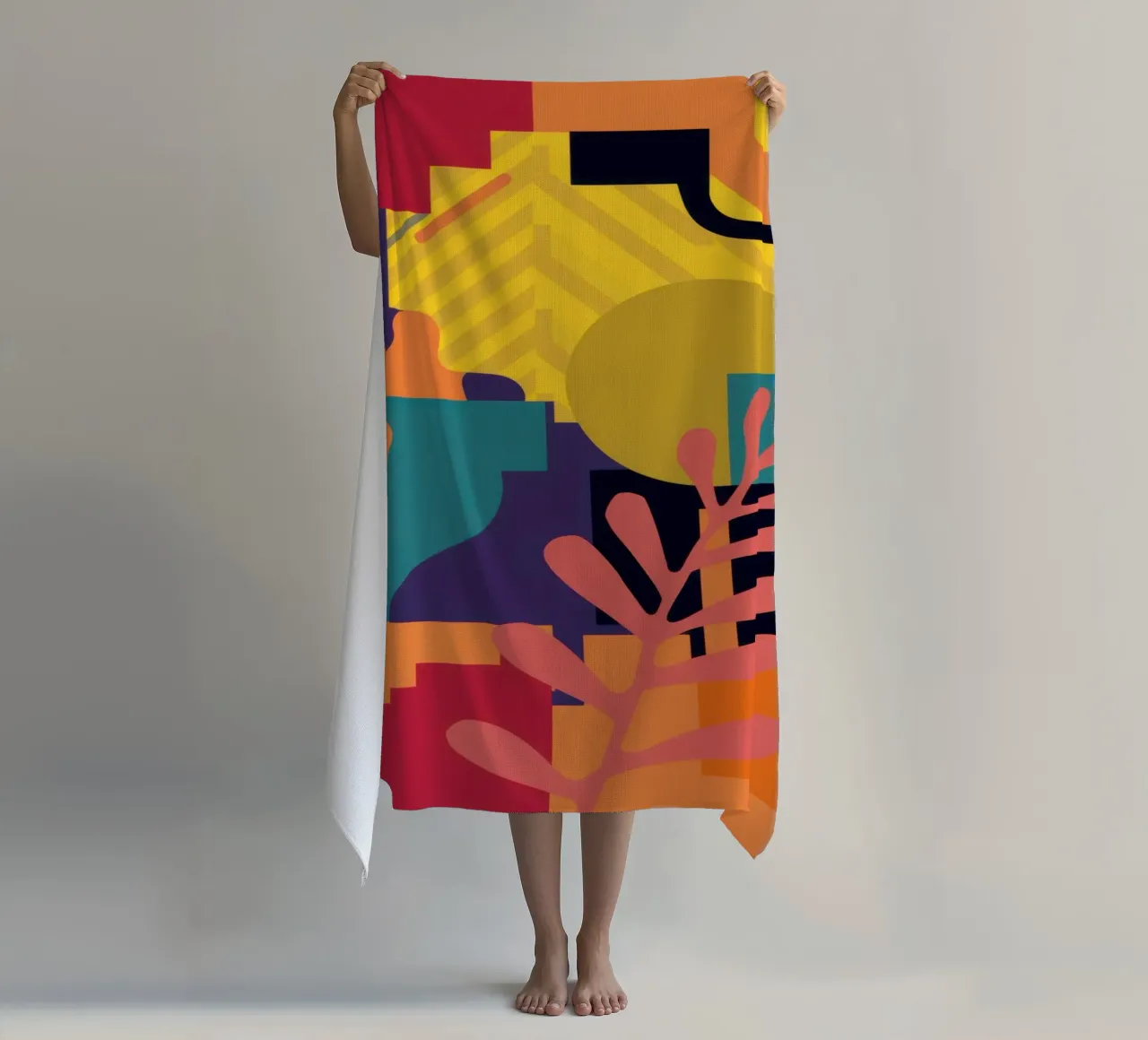 Primaire bladstructuur strandhanddoek van Reds Jays