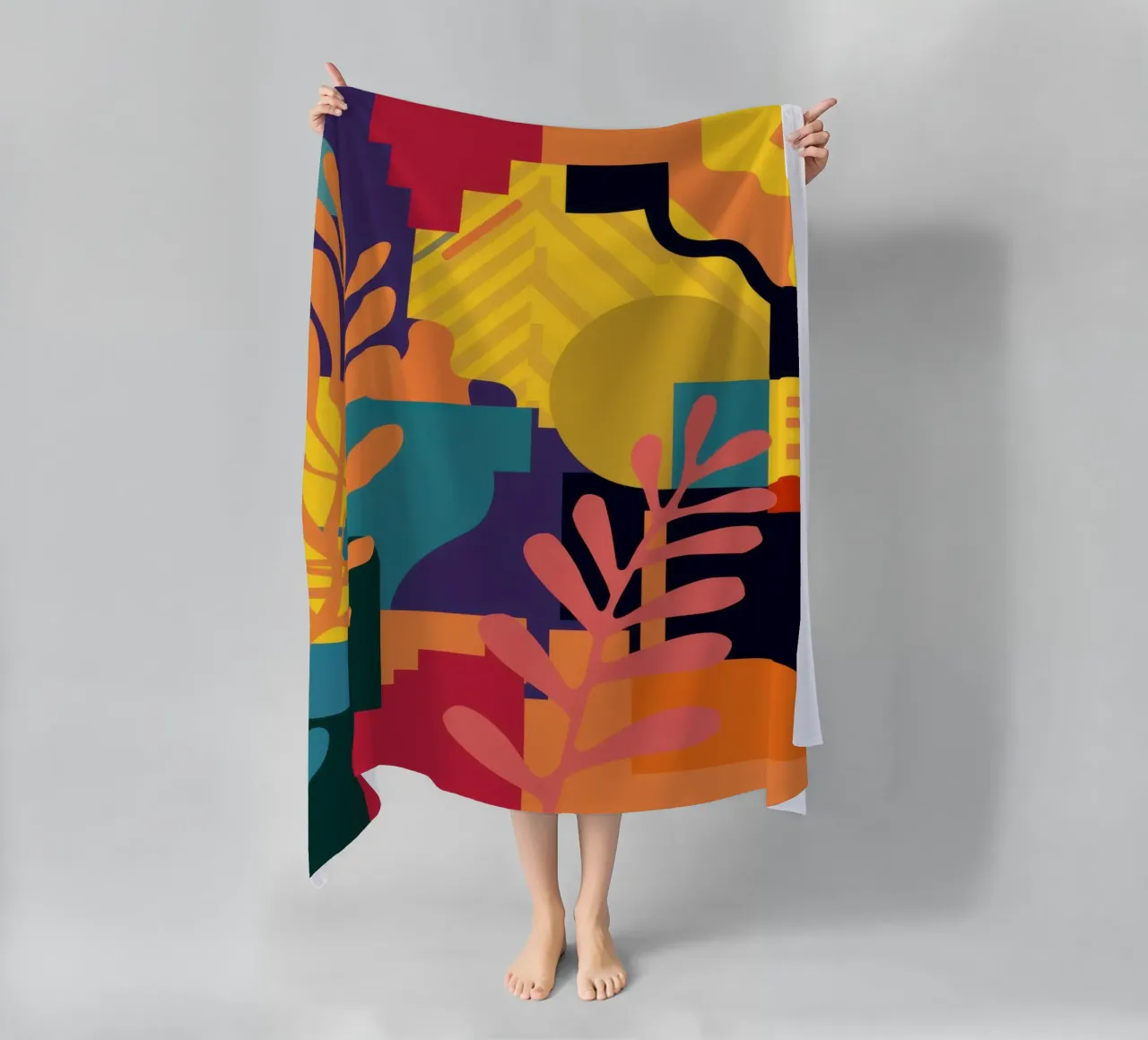 Primaire bladstructuur strandhanddoek van Reds Jays