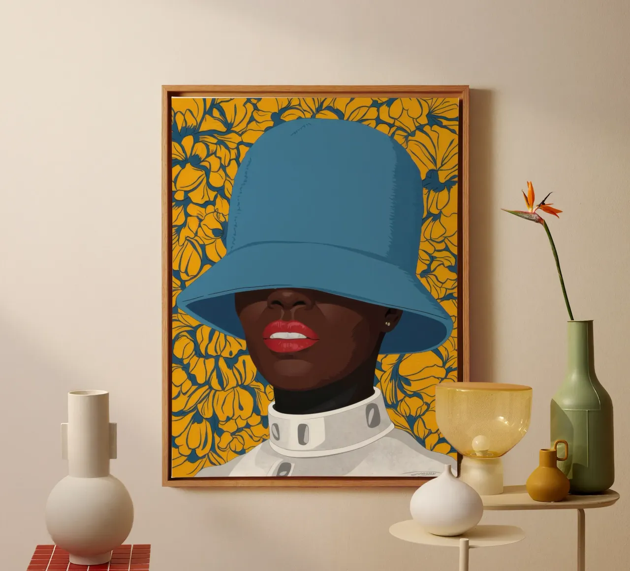 Maestà del cappello azzurro tela con Cornice a cassetta da Monuments Fire