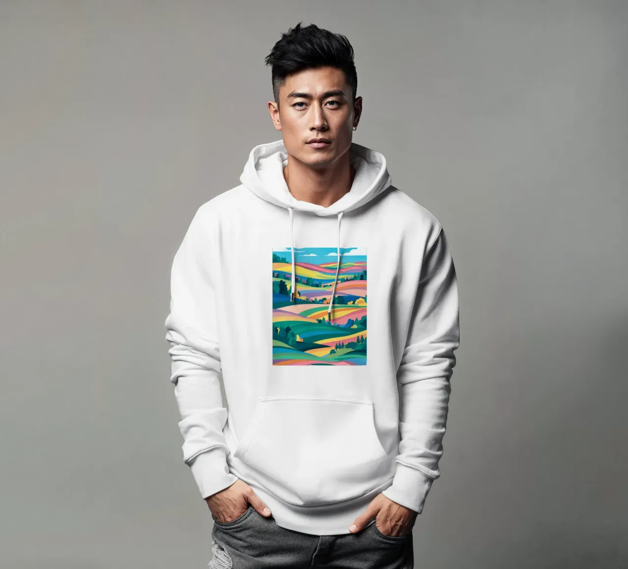 Prismatic Patchwork Fields hoodie by Reds Jays