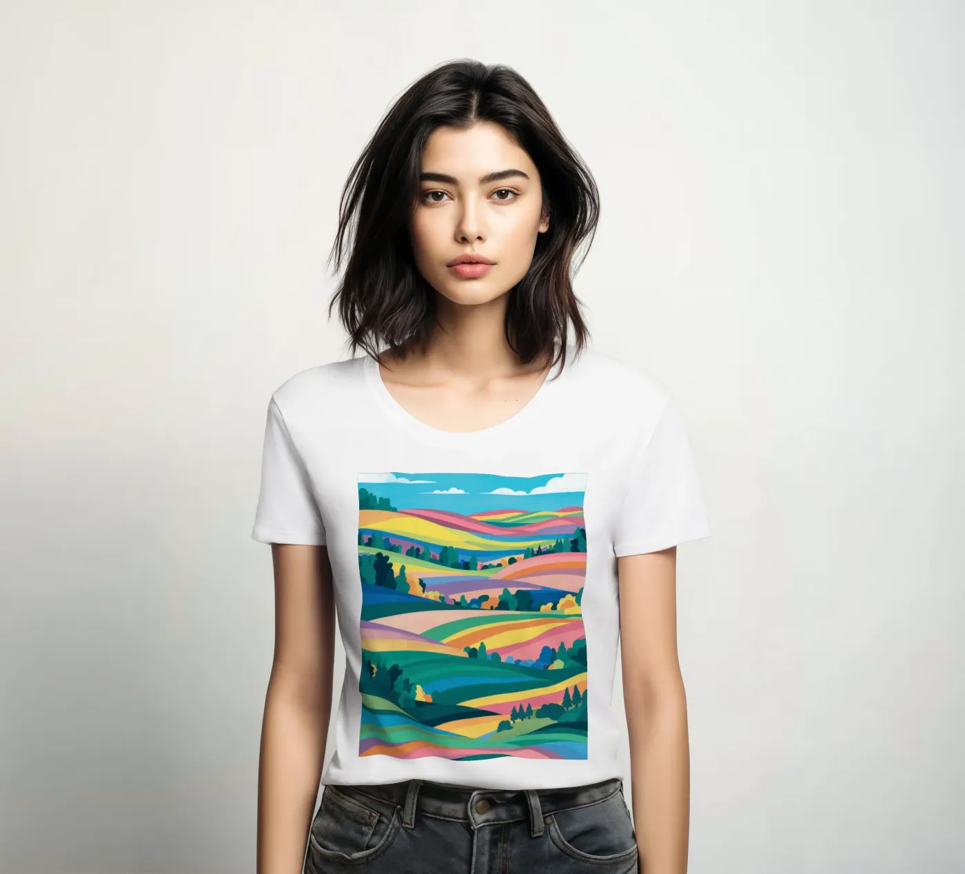 Campi patchwork prismatici t-shirt da donna da Reds Jays