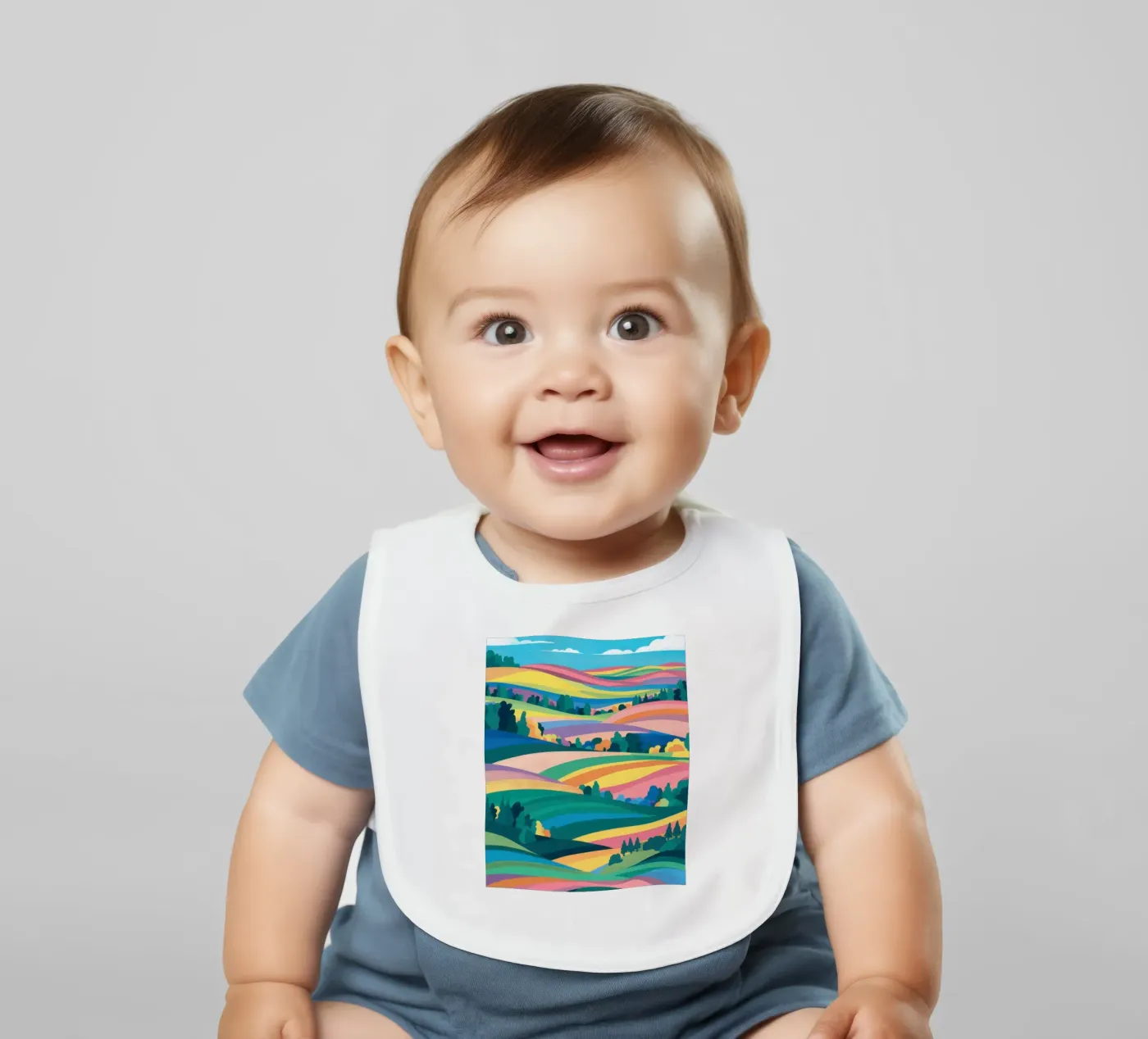 Prismatic Patchwork Fields baby slabbetje van Reds Jays