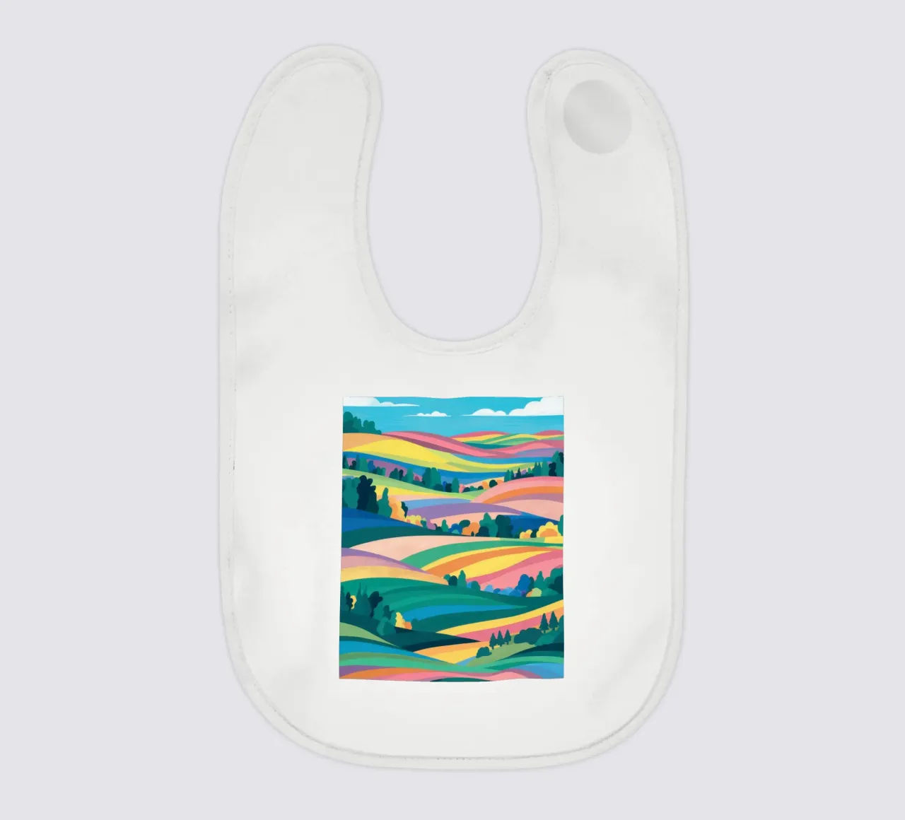 Prismatic Patchwork Fields baby bib by Reds Jays