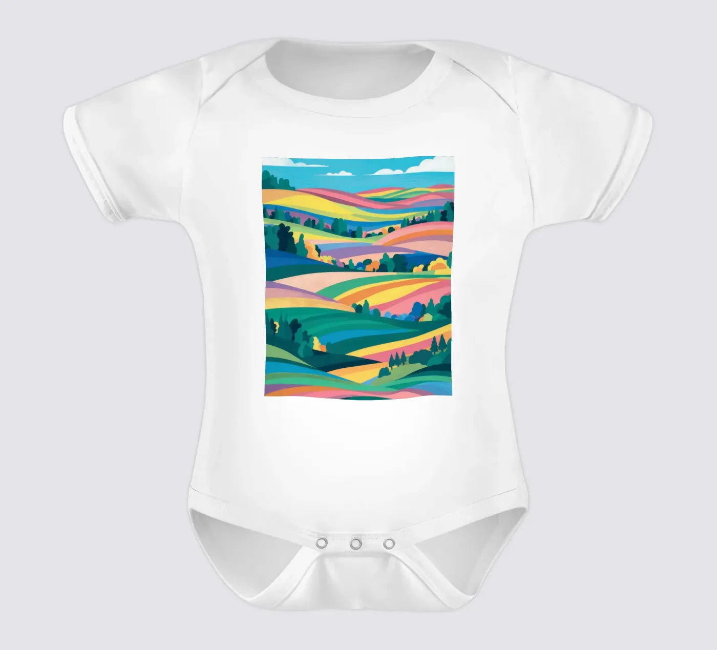 Prismatic Patchwork Fields Kurzarm Babybody von Reds Jays