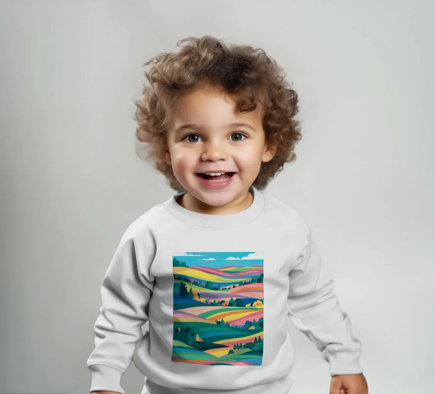 Prismatic Patchwork Fields baby sweatshirt by Reds Jays