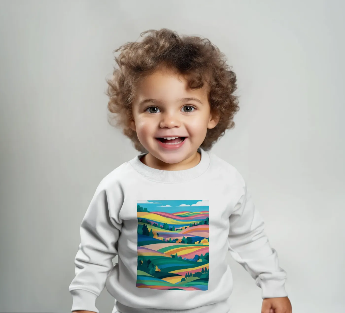 Prismatic Patchwork Fields baby sweatshirt by Reds Jays