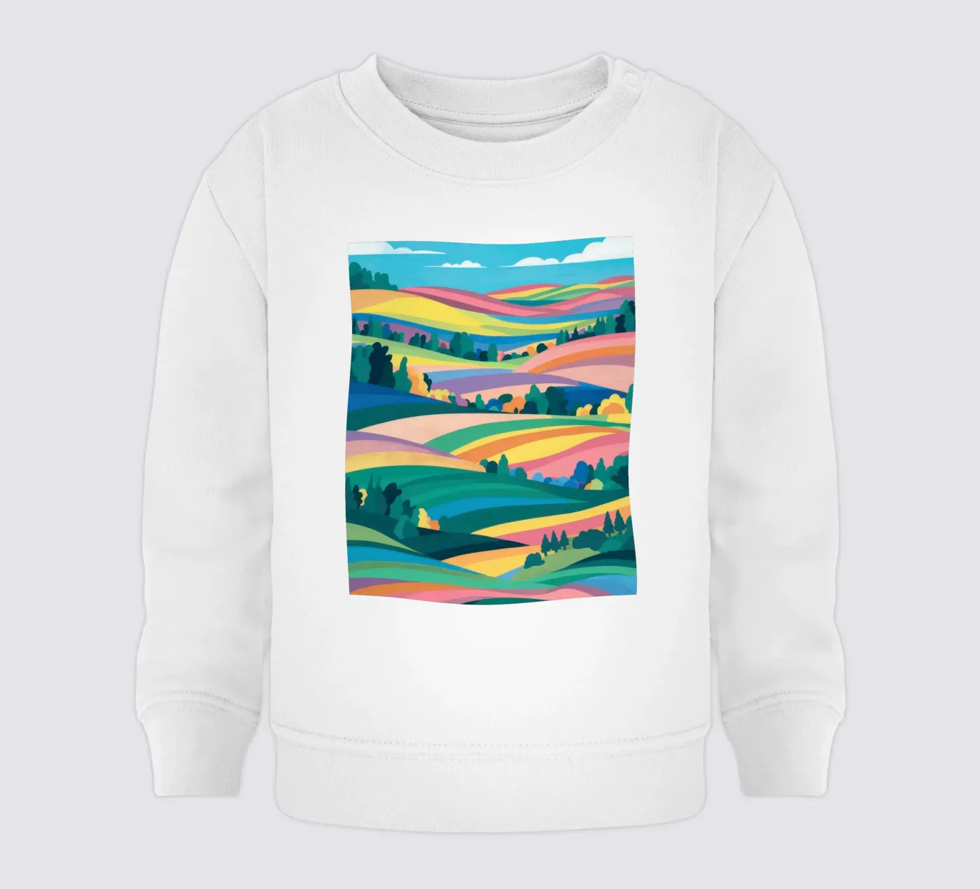 Prismatic Patchwork Fields baby sweatshirt by Reds Jays
