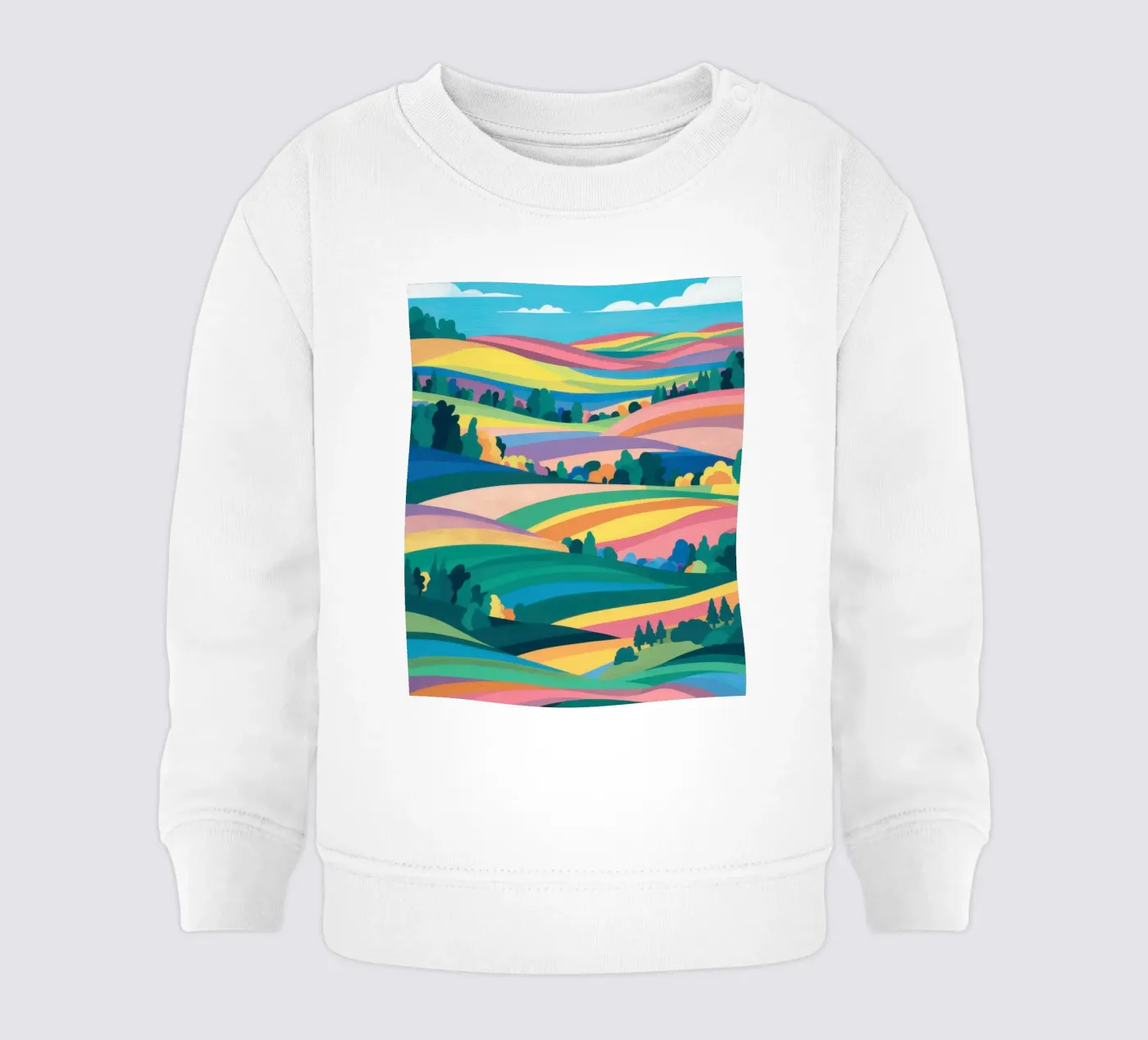 Prismatic Patchwork Fields baby sweatshirt by Reds Jays