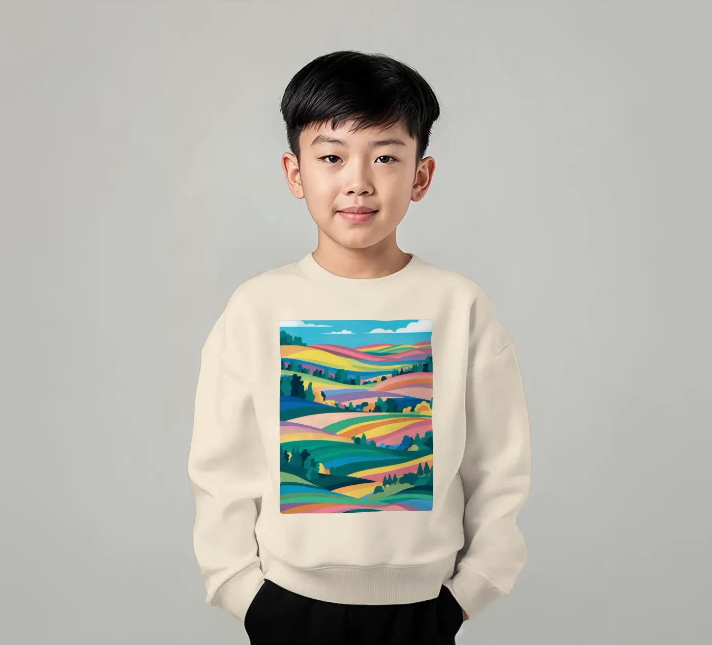 Prismatic Patchwork Fields kinder sweatshirt van Reds Jays