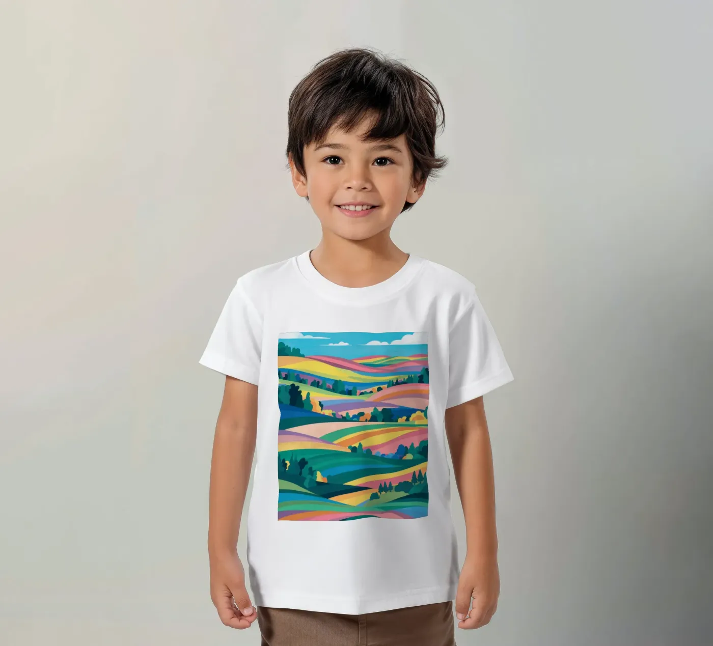 Prismatic Patchwork Fields Kinder T-Shirt von Reds Jays