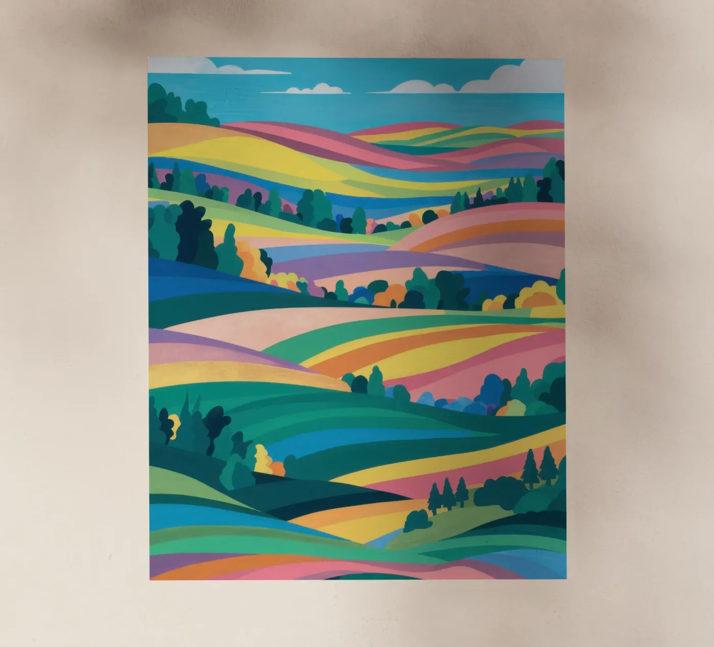 Prismatic Patchwork Fields backlit folie van Reds Jays