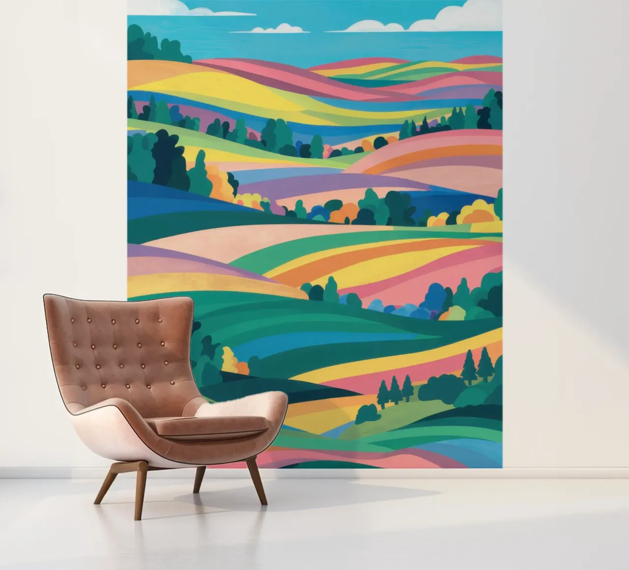 Prismatic Patchwork Fields fotobehang van Reds Jays