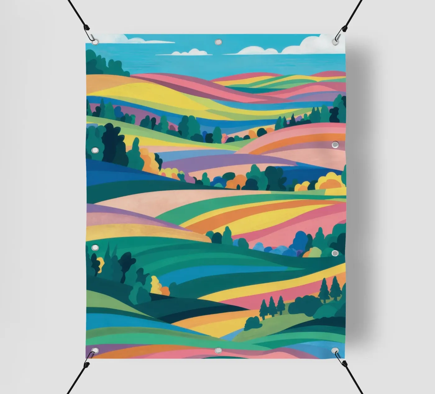Prismatic Patchwork Fields bâche pvc de Reds Jays