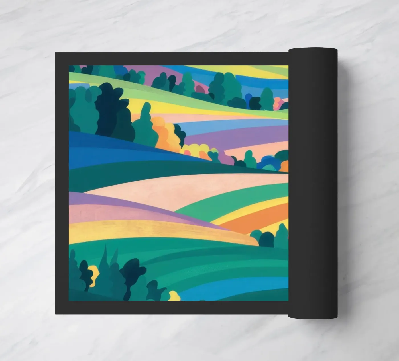 Prismatische Patchwork-Felder Fußmatte von Reds Jays