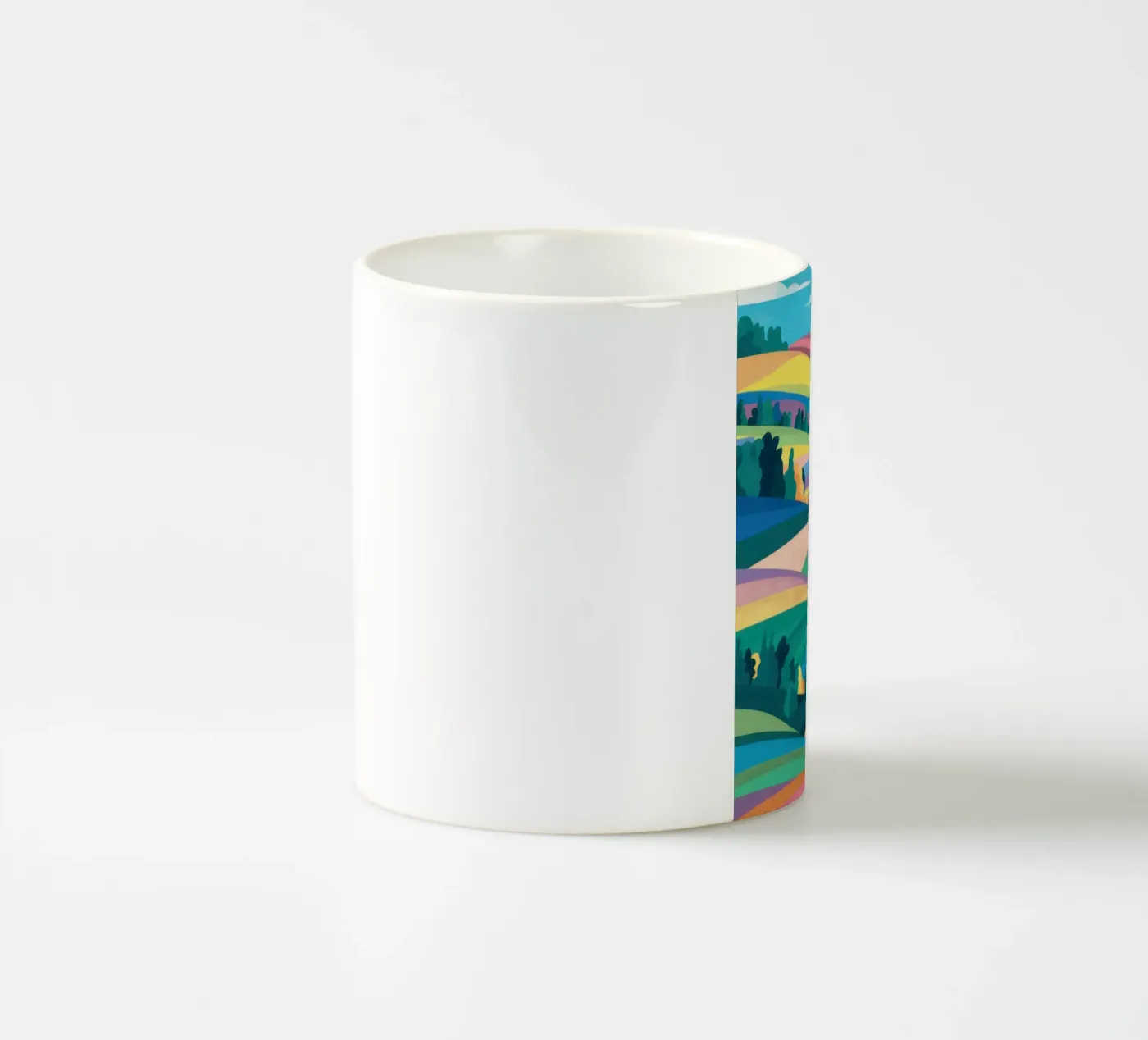 Prismatic Patchwork Fields ceramic mug by Reds Jays