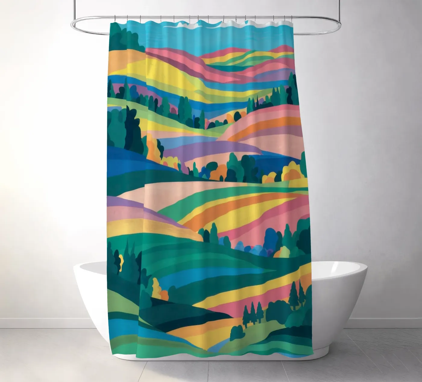 Campi patchwork prismatici tenda da doccia da Reds Jays